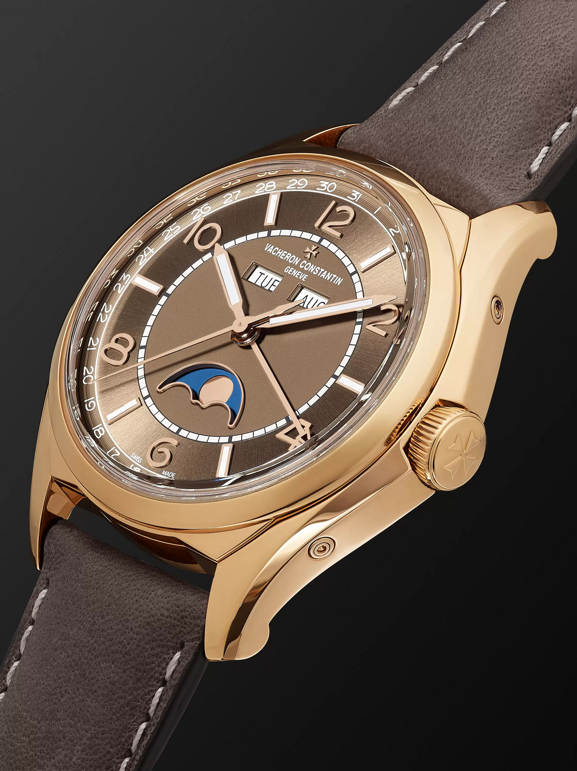 Vacheron Constantin Fiftysix Complete Calendar Automatic 40mm 18-Karat Pink  Gold and Leather Watch, Ref. No. 4000E/000R-B065 | Smart Closet