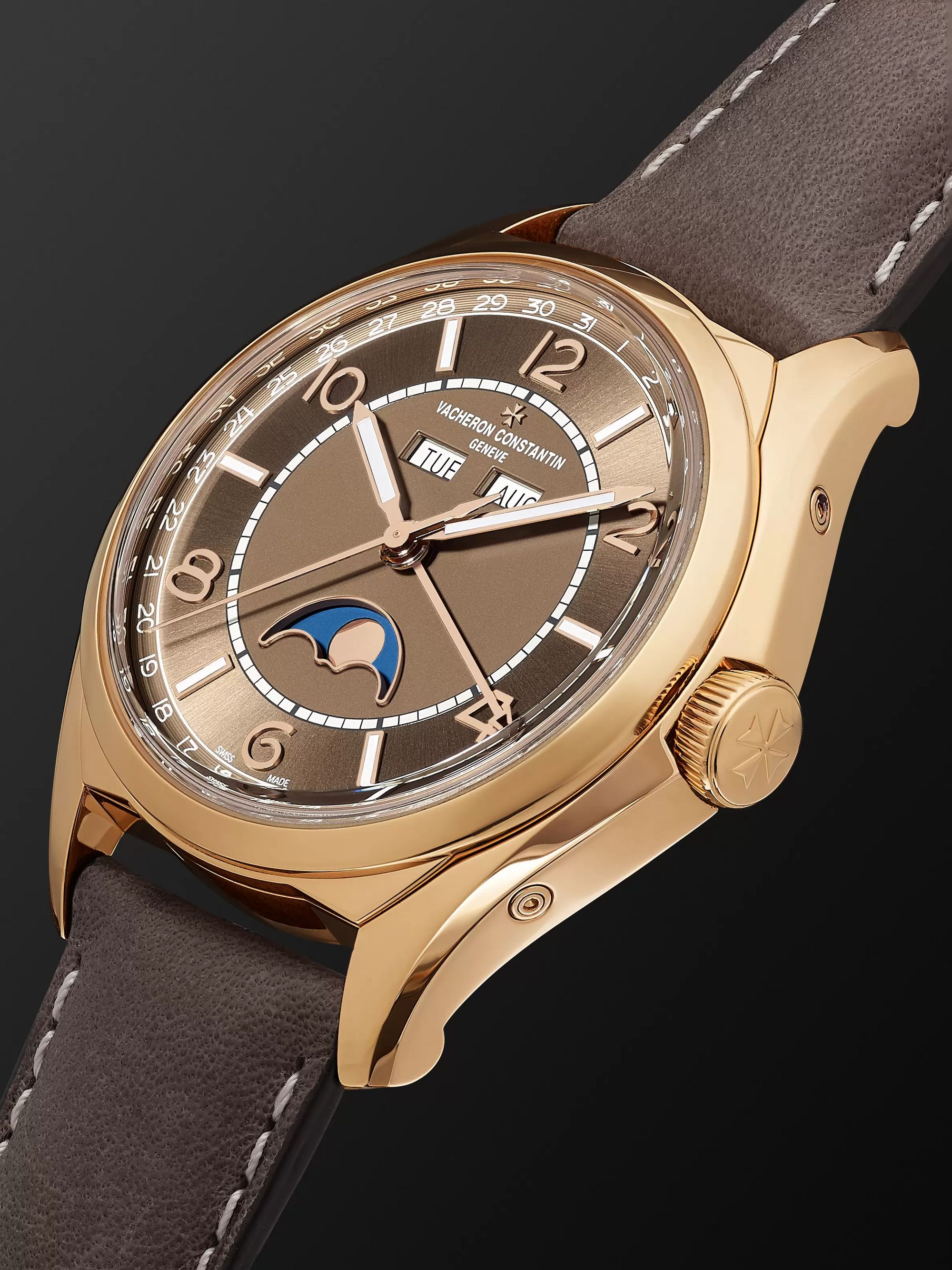 VACHERON CONSTANTIN Fiftysix Complete Calendar Automatic 40mm 18-Karat Pink Gold and Leather Watch, Ref. No. 4000E/000R-B065