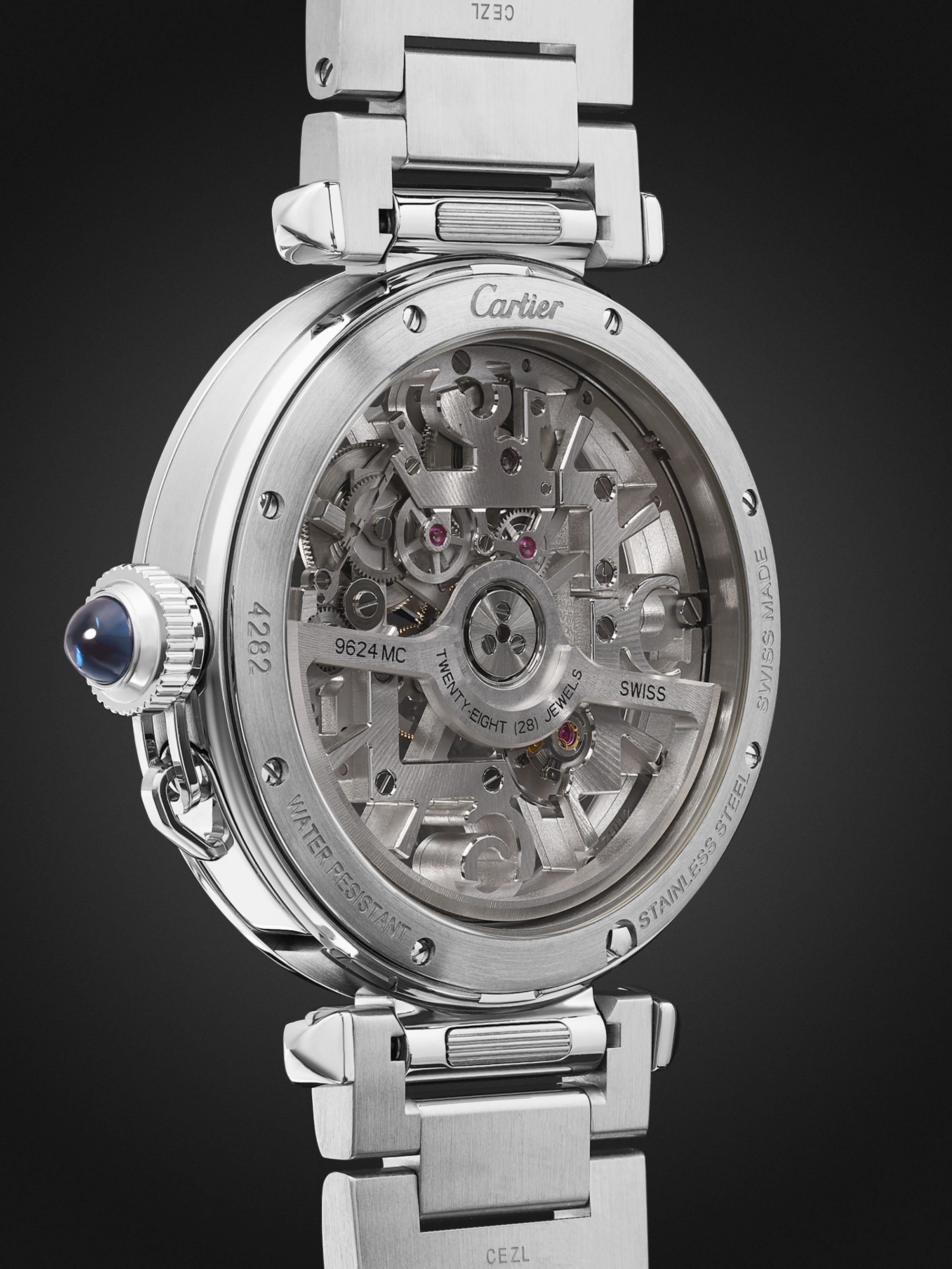 CARTIER Pasha de Cartier Automatic 41mm Interchangeable Stainless Steel and Alligator Watch, Ref. No. WHPA0007