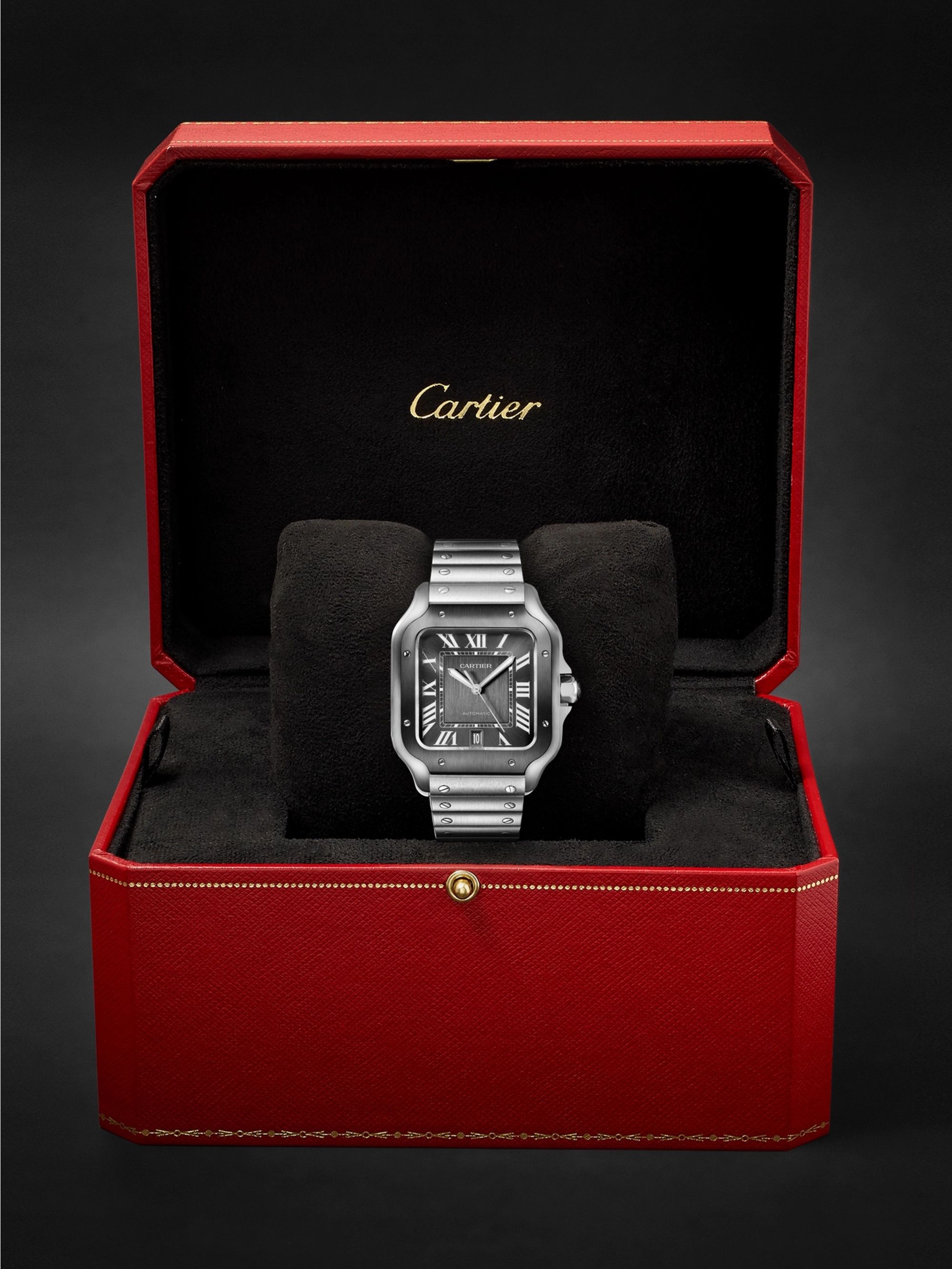 CARTIER Santos de Cartier Automatic 39.8mm Steel Watch, Ref. No. WSSA0037