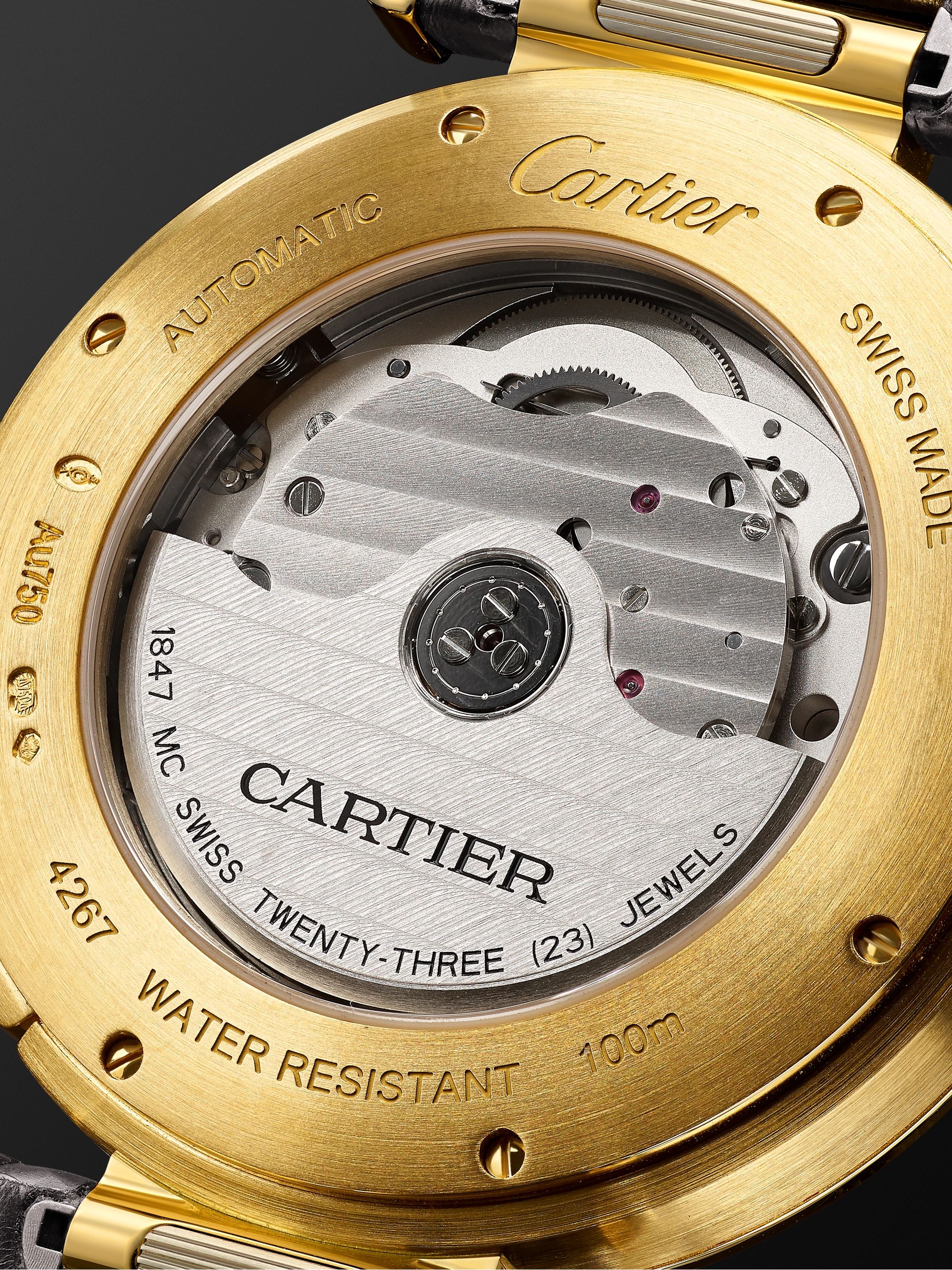 CARTIER Pasha de Cartier Automatic 41mm 18-Karat Gold and Alligator Watch, Ref. No. WGPA0007