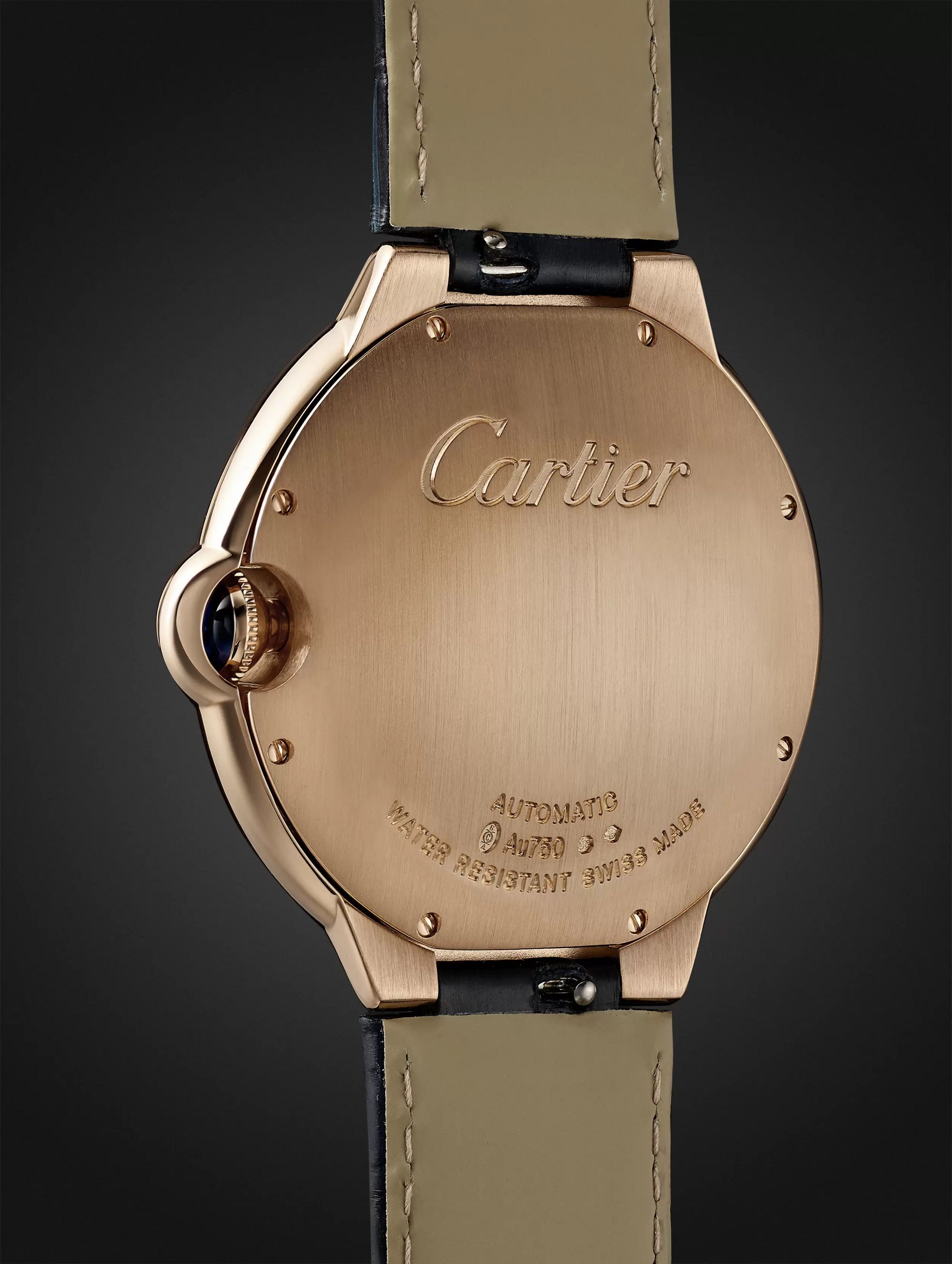 CARTIER Ballon Bleu de Cartier Automatic 42mm 18-Karat Pink Gold and Alligator Watch, Ref. No. WGBB0036