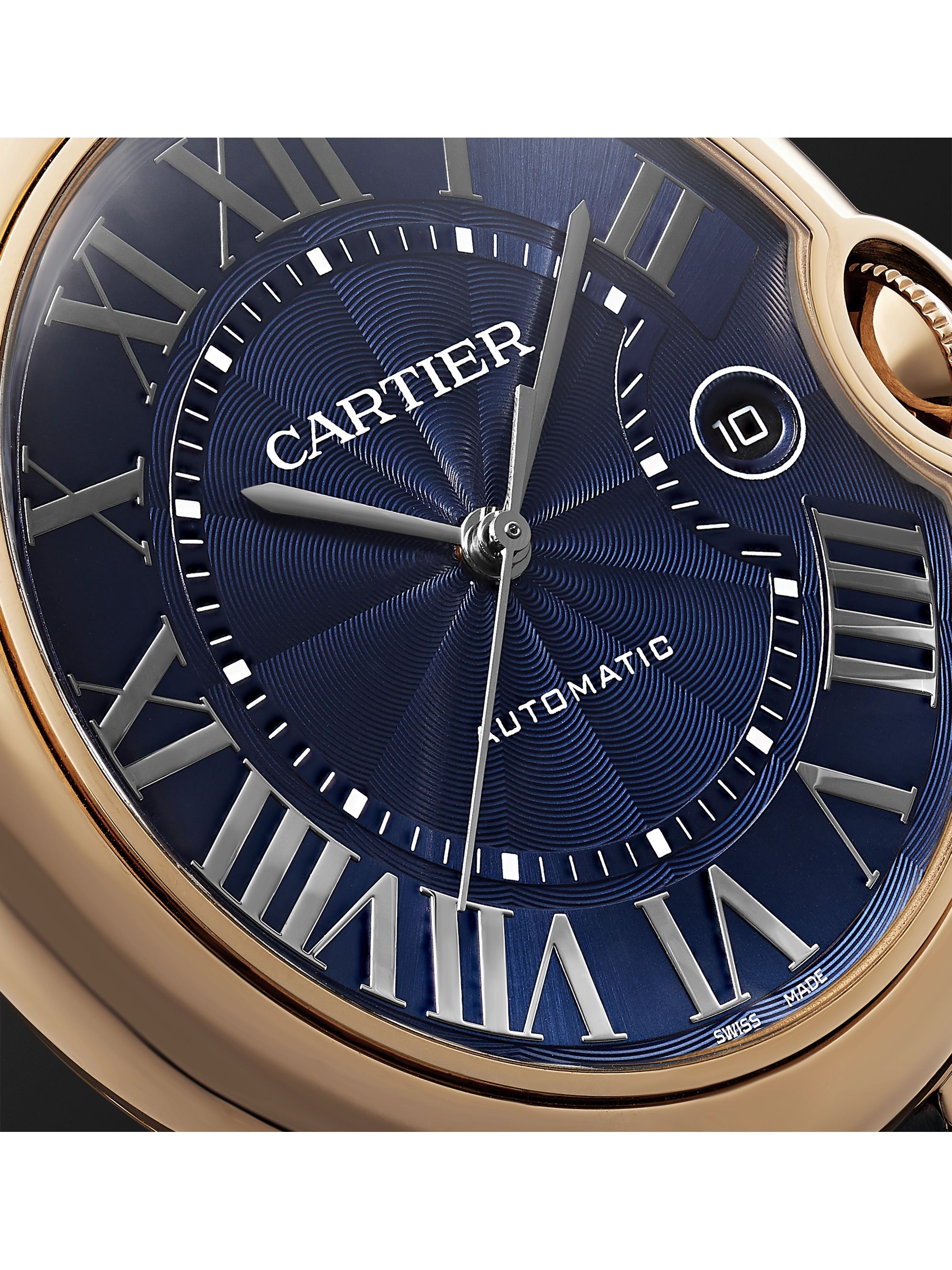 CARTIER Ballon Bleu de Cartier Automatic 42mm 18-Karat Pink Gold and Alligator Watch, Ref. No. WGBB0036