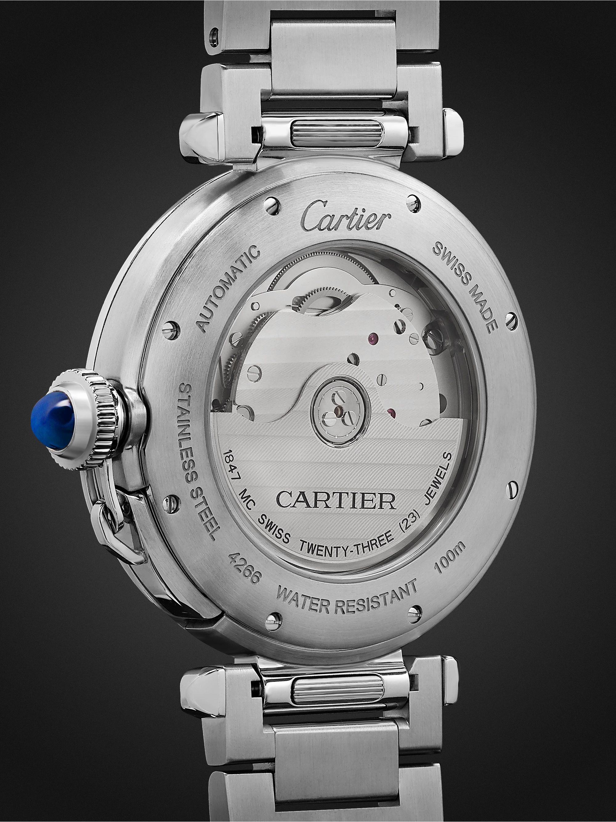 CARTIER Pasha de Cartier Automatic 41mm Stainless Steel and Alligator Watch, Ref. No. WSPA 0009