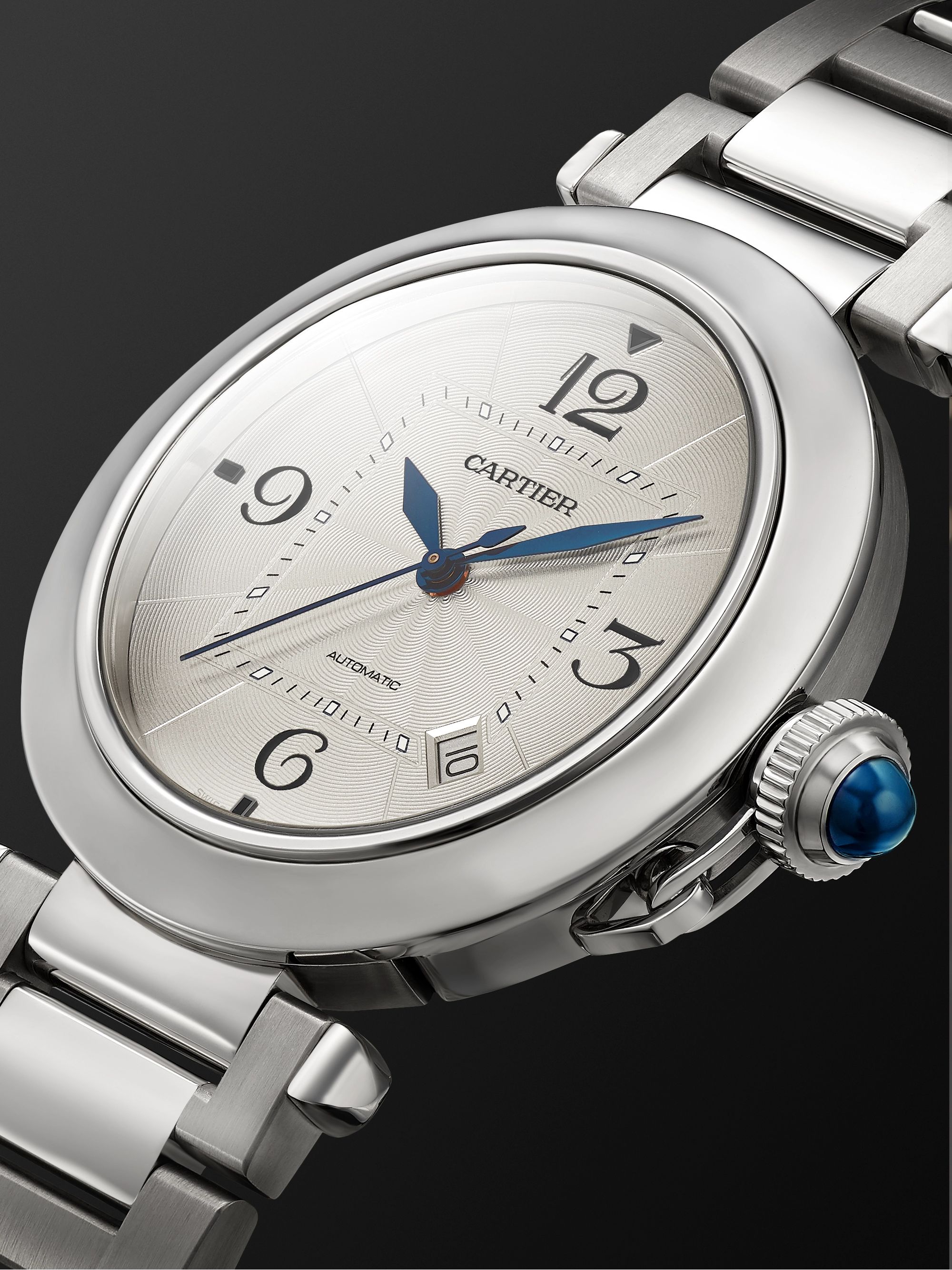 CARTIER Pasha de Cartier Automatic 41mm Stainless Steel and Alligator Watch, Ref. No. WSPA 0009