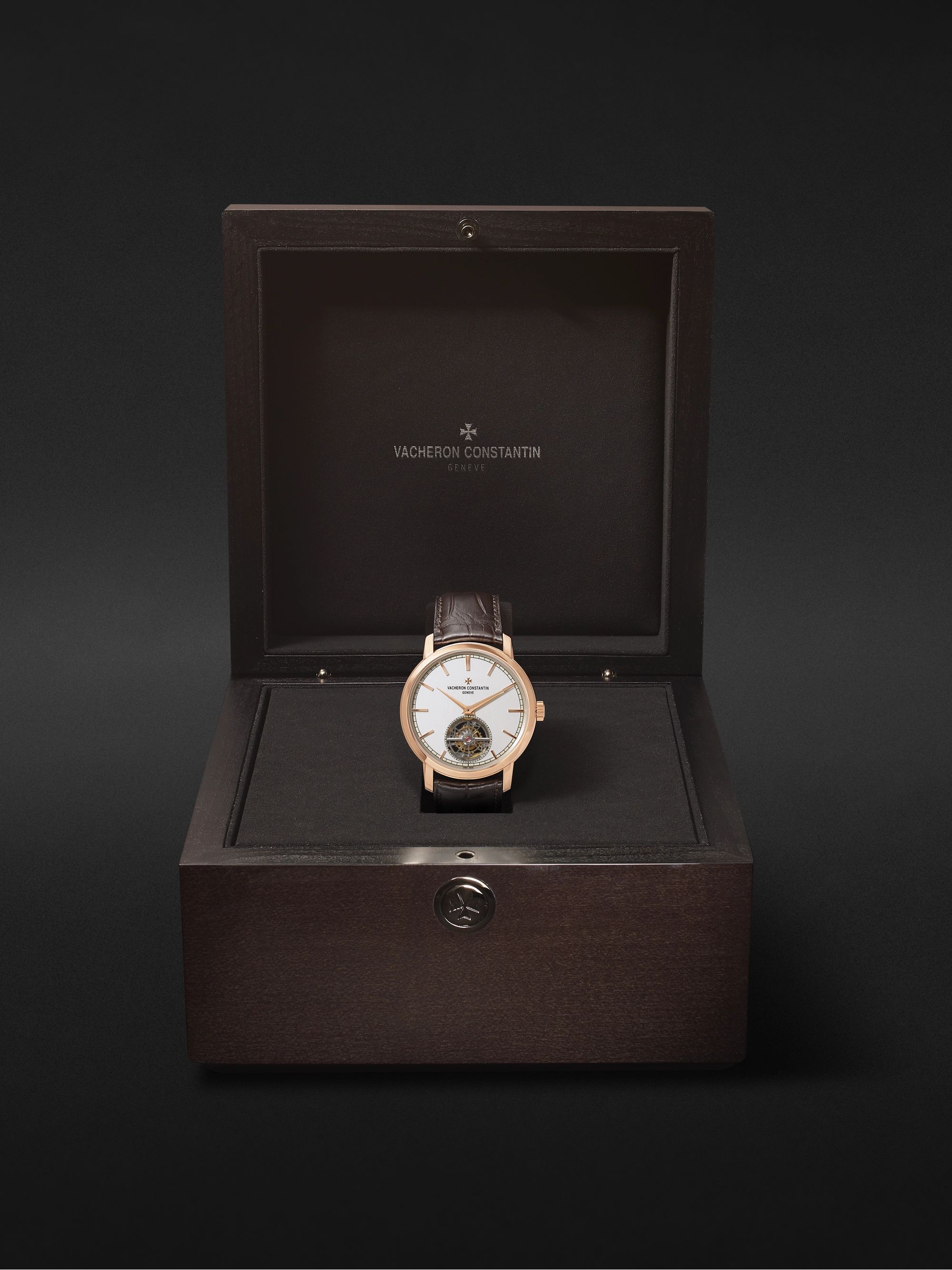 VACHERON CONSTANTIN Traditionnelle Tourbillon Automatic 41mm 18-Karat Pink Gold and Alligator Watch, Ref. No. 6000T/000R-B346