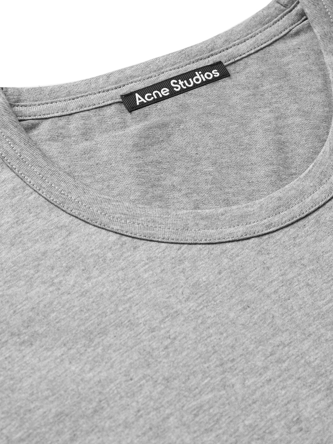 Shop Acne Studios Nash Logo-appliquéd Mélange Cotton-jersey T-shirt In Gray