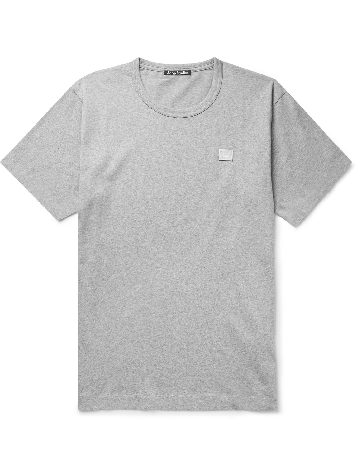 Acne Studios Nash Logo-appliquéd Mélange Cotton-jersey T-shirt In Gray