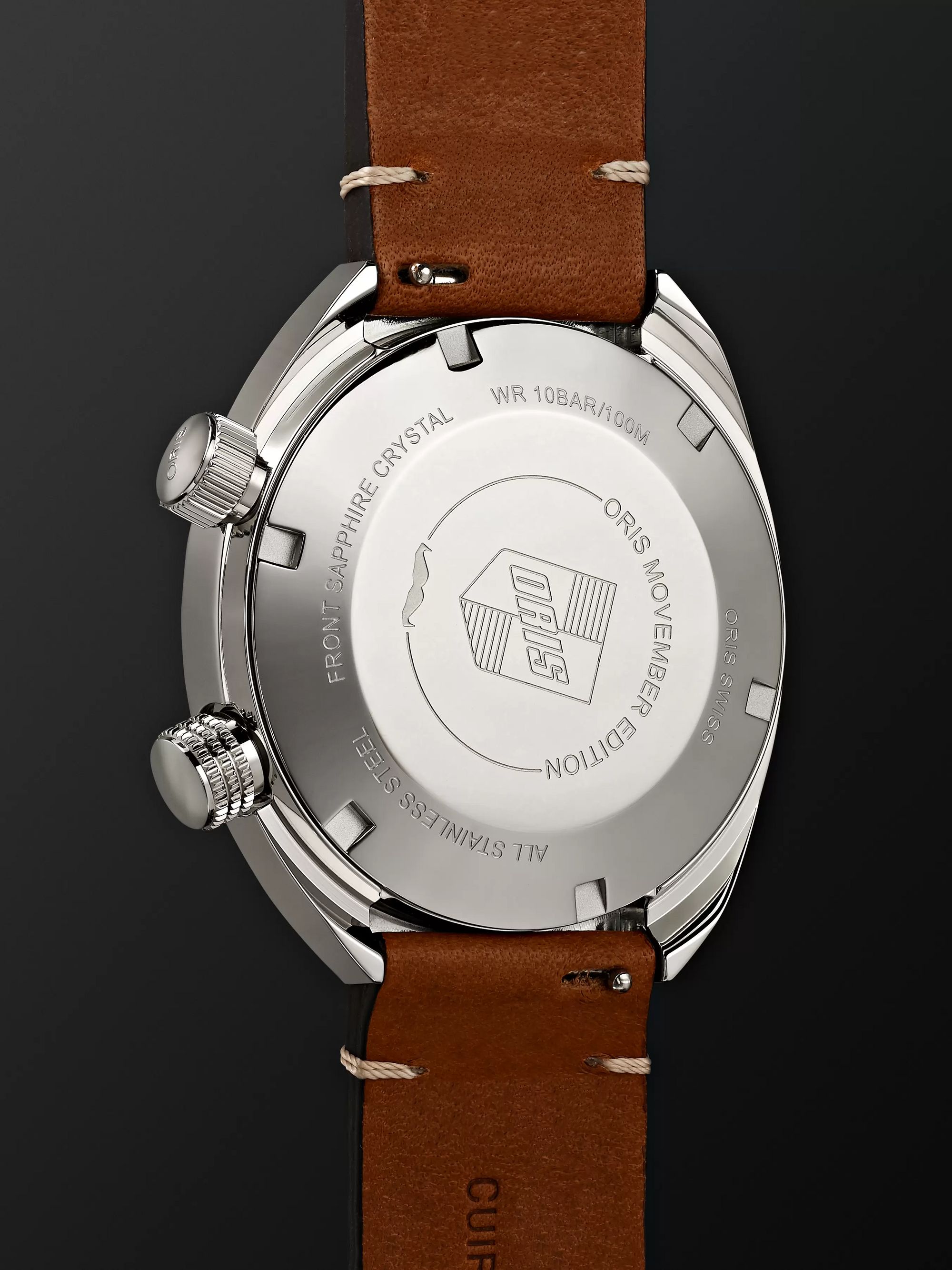 ORIS Movember Edition 2019 Chronoris Automatic 39mm Stainless Steel and Leather Watch, Ref. No. 733 7737 4034