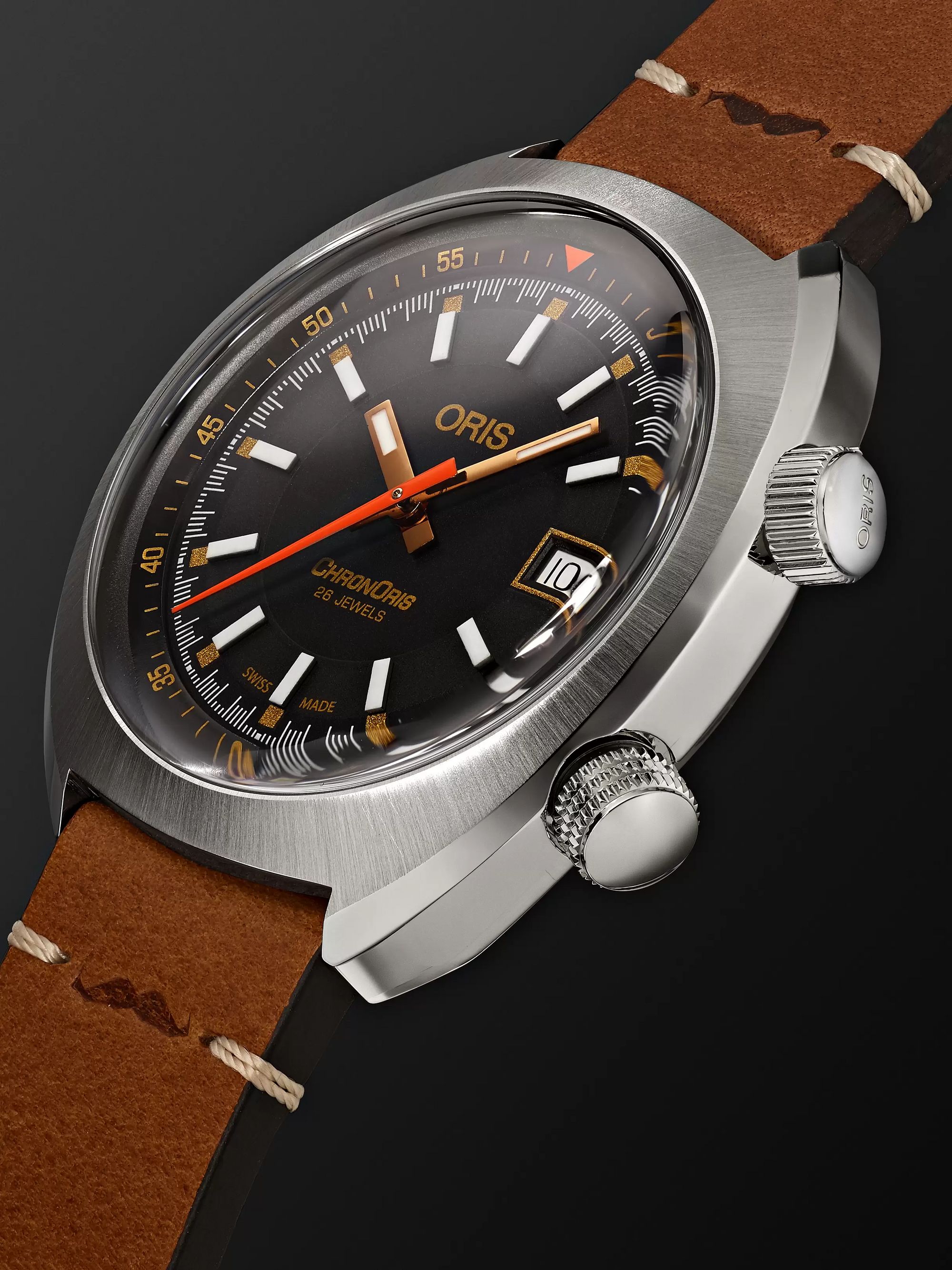 ORIS Movember Edition 2019 Chronoris Automatic 39mm Stainless Steel and Leather Watch, Ref. No. 733 7737 4034
