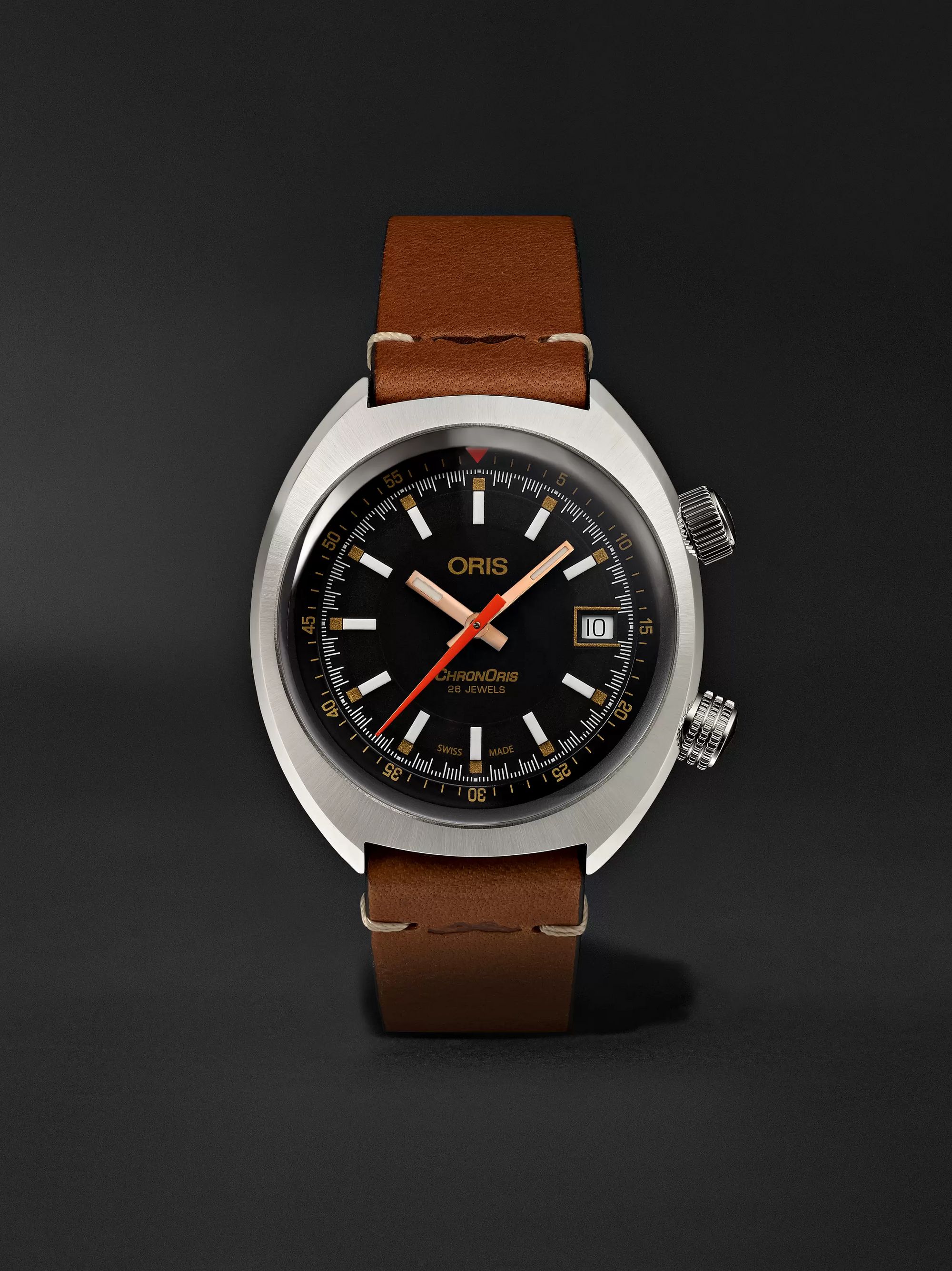 ORIS Movember Edition 2019 Chronoris Automatic 39mm Stainless Steel and Leather Watch, Ref. No. 733 7737 4034