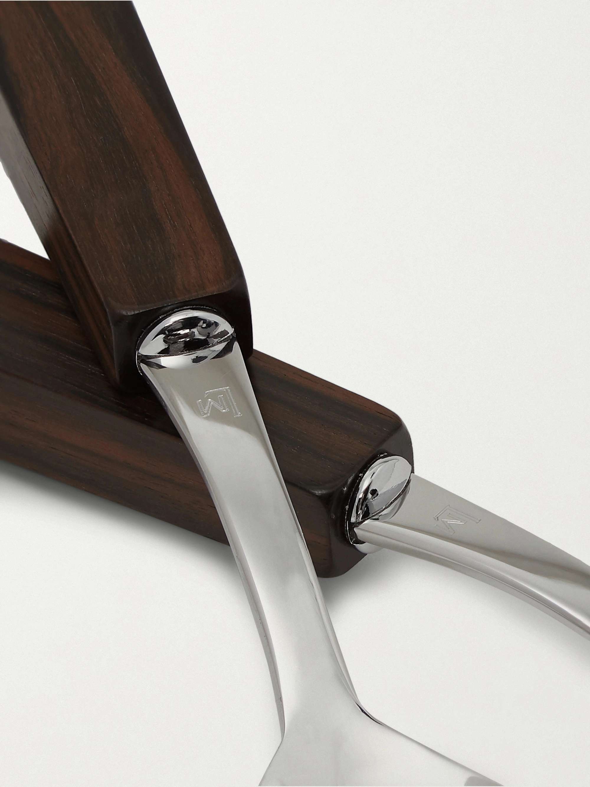 LORENZI MILANO Stainless Steel and Ebony Salad Serving Set