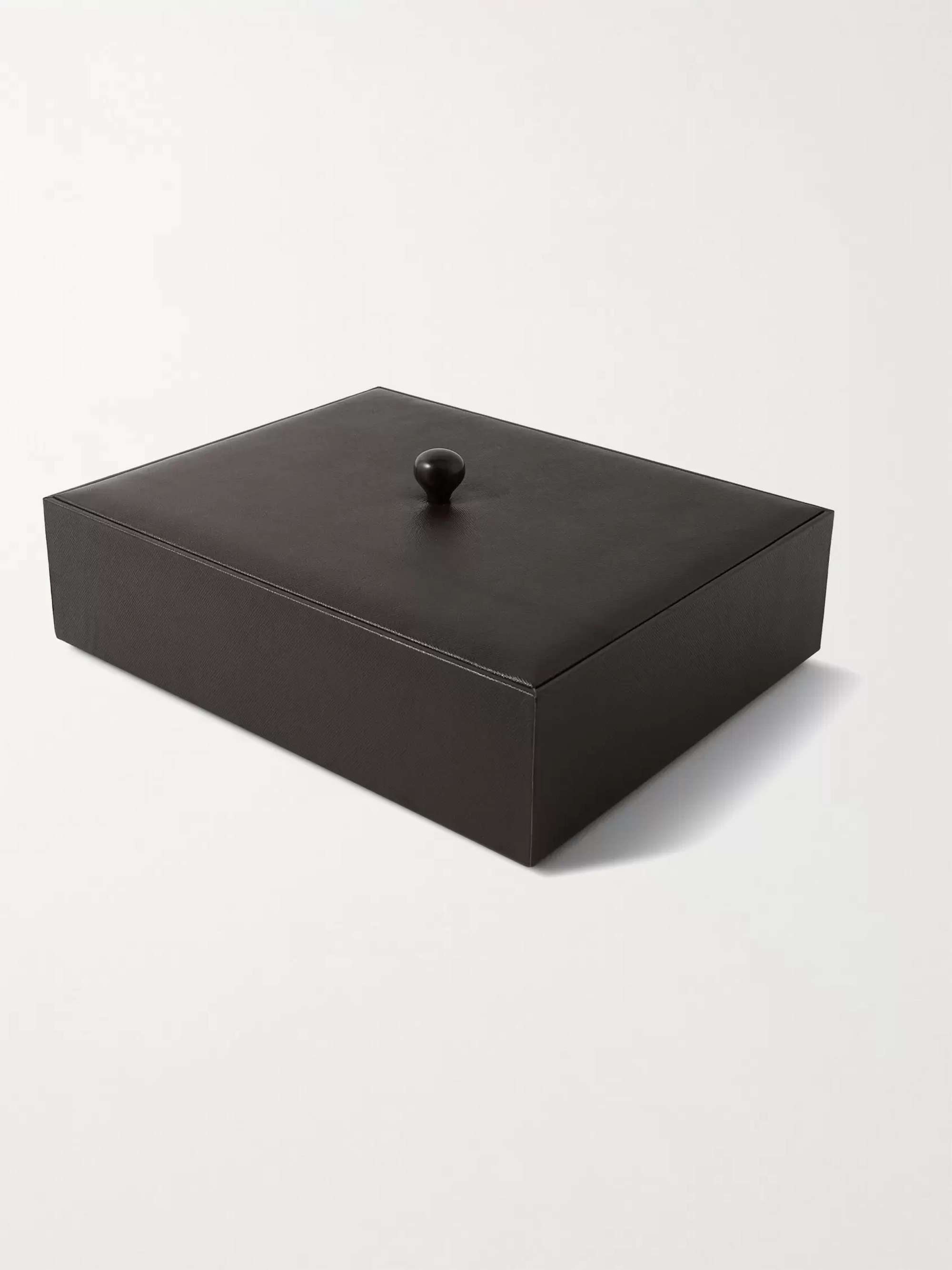 LORENZI MILANO Ebony, Chrome-Plated and Leather Wine Set