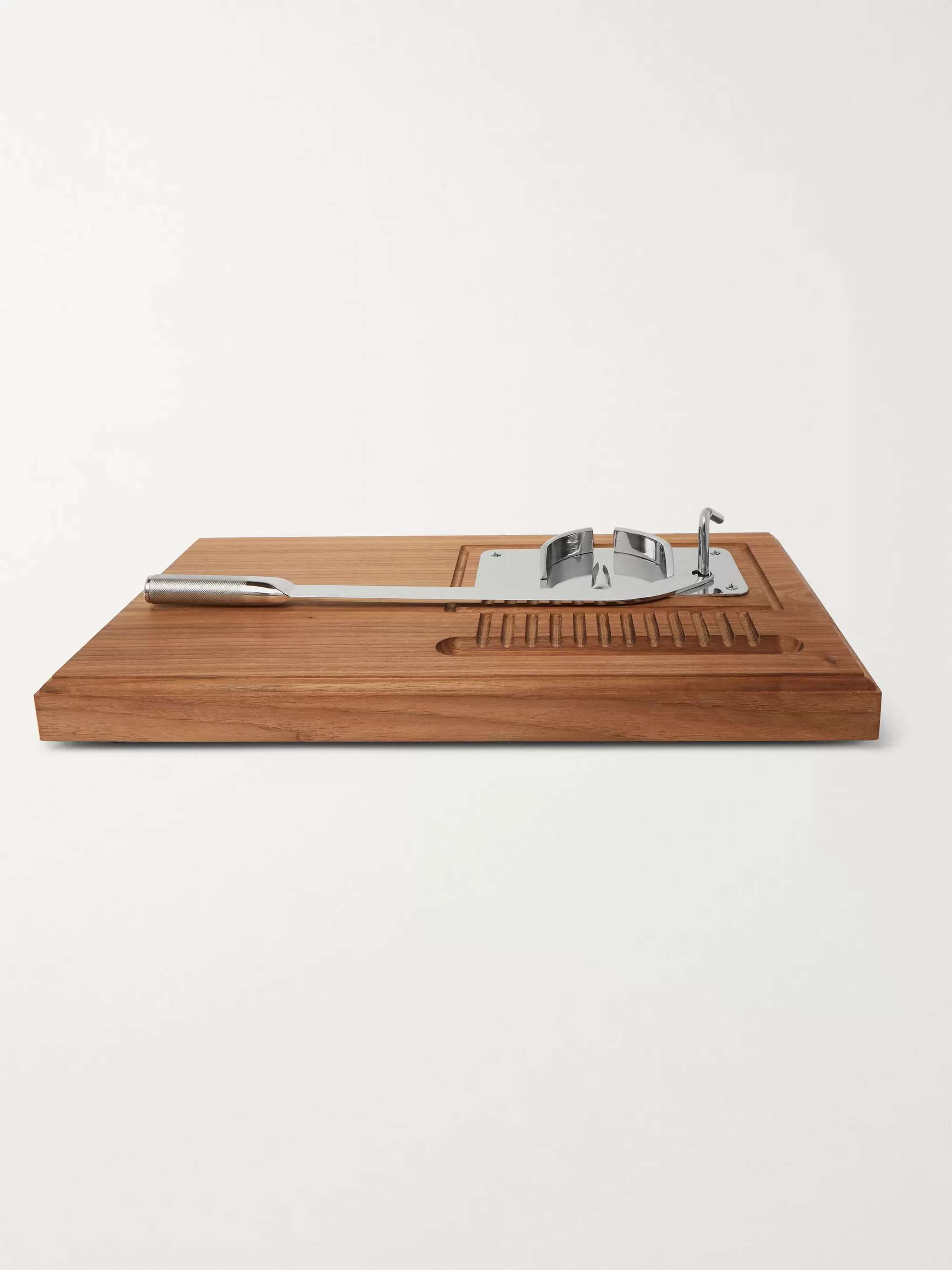 LORENZI MILANO Stainless Steel and Walnut Oyster Set