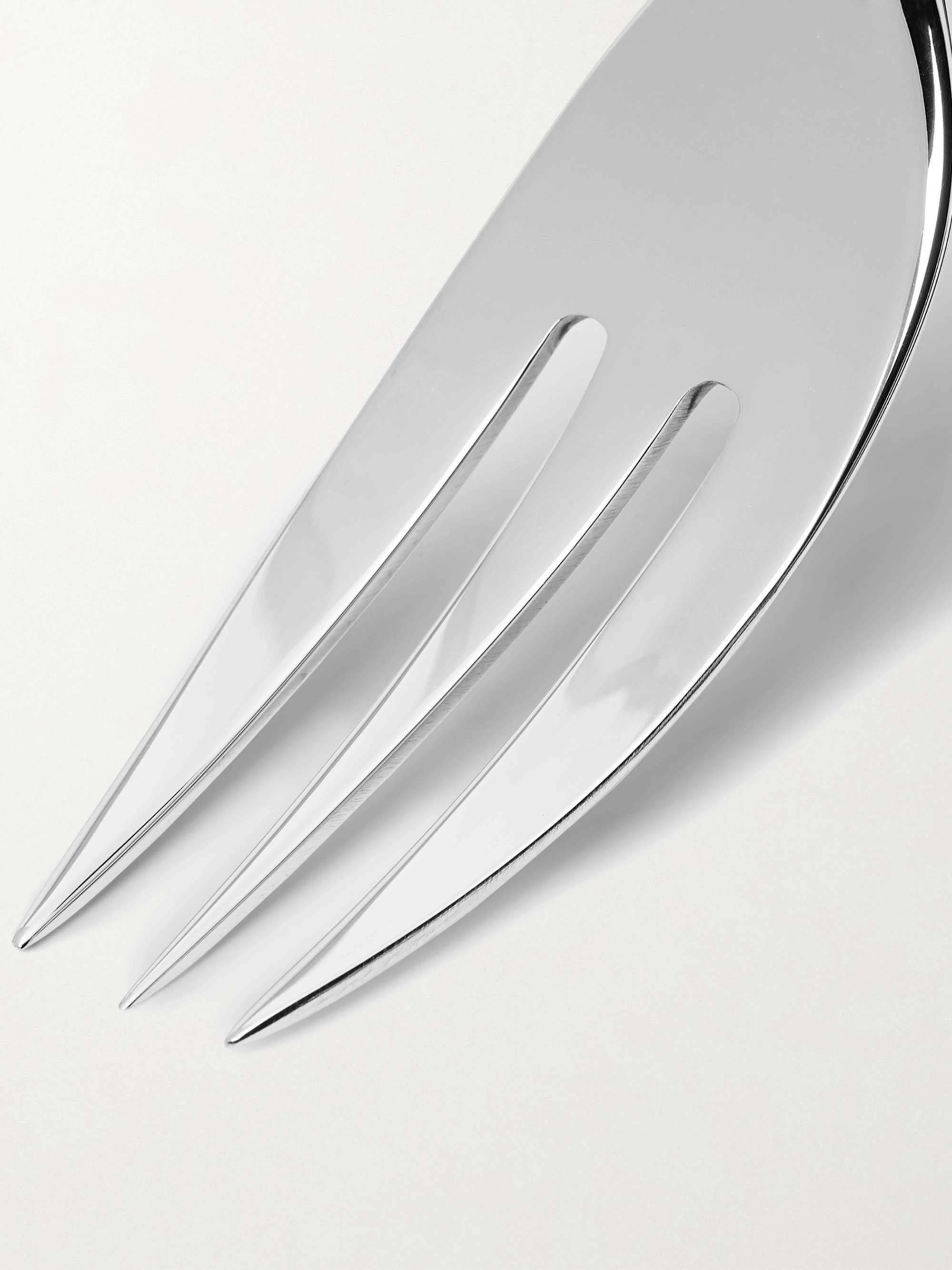 LORENZI MILANO Stainless Steel and Ebony Salad Serving Set