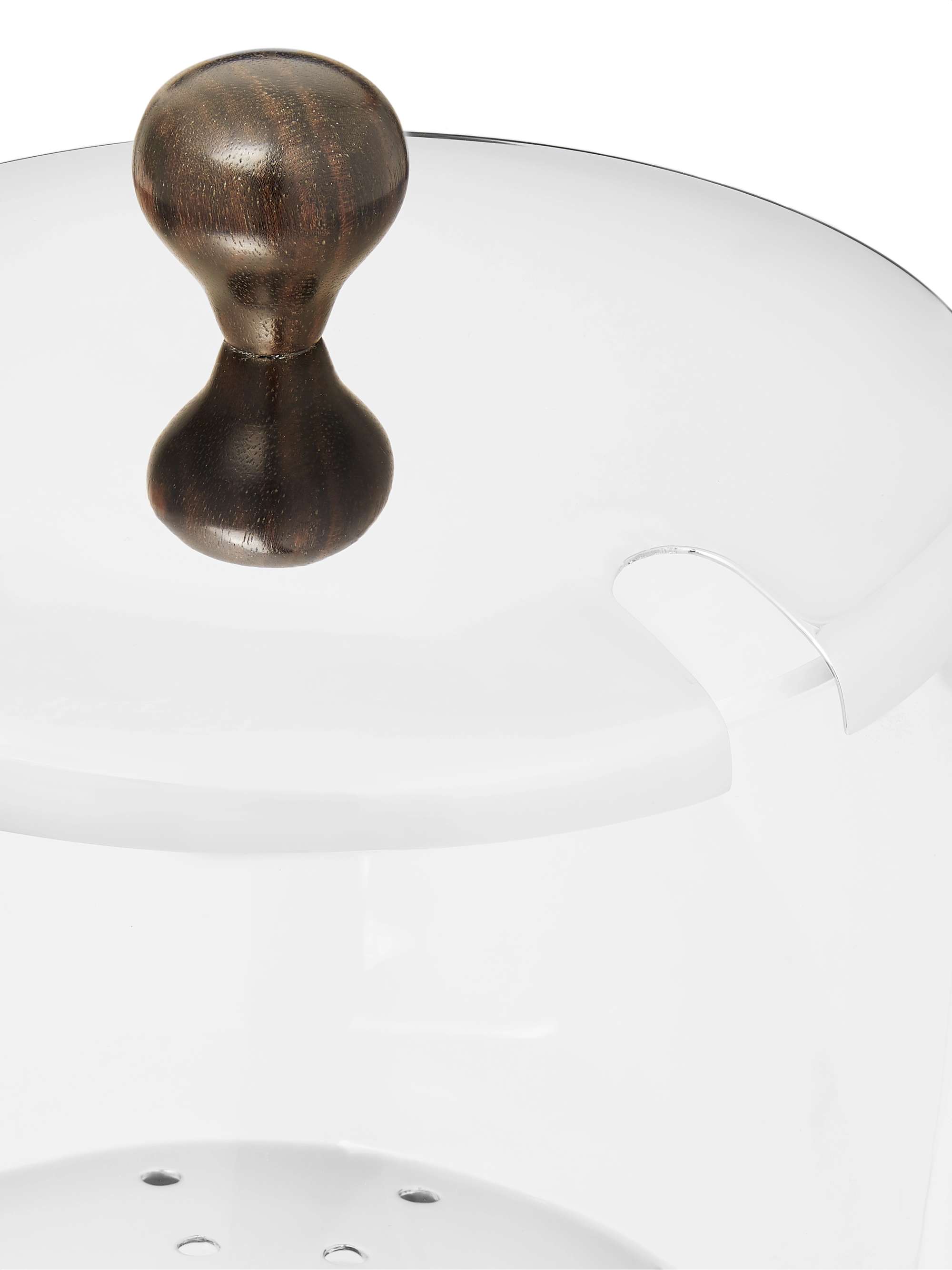 LORENZI MILANO Glass, Stainless Steel and Ebony Ice Bucket