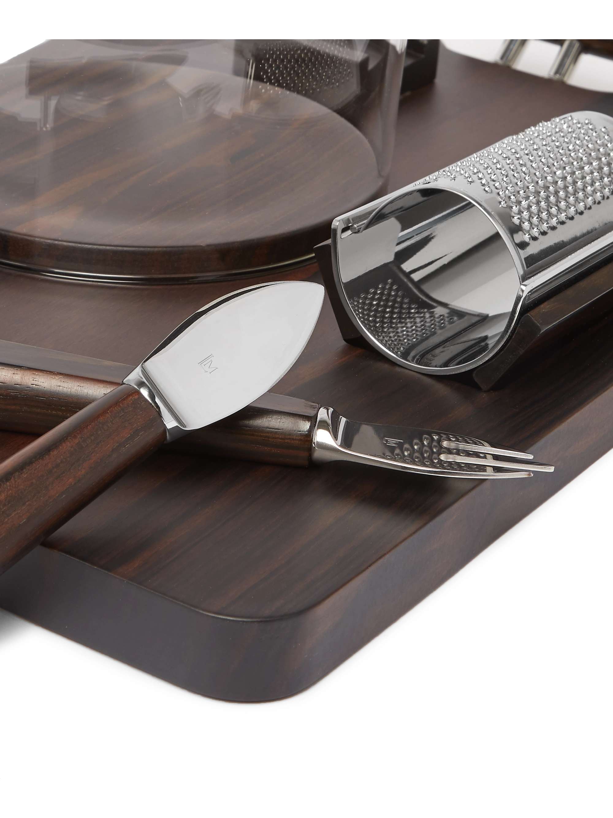 LORENZI MILANO Ebony and Stainless Steel Parmesan Cheese Set