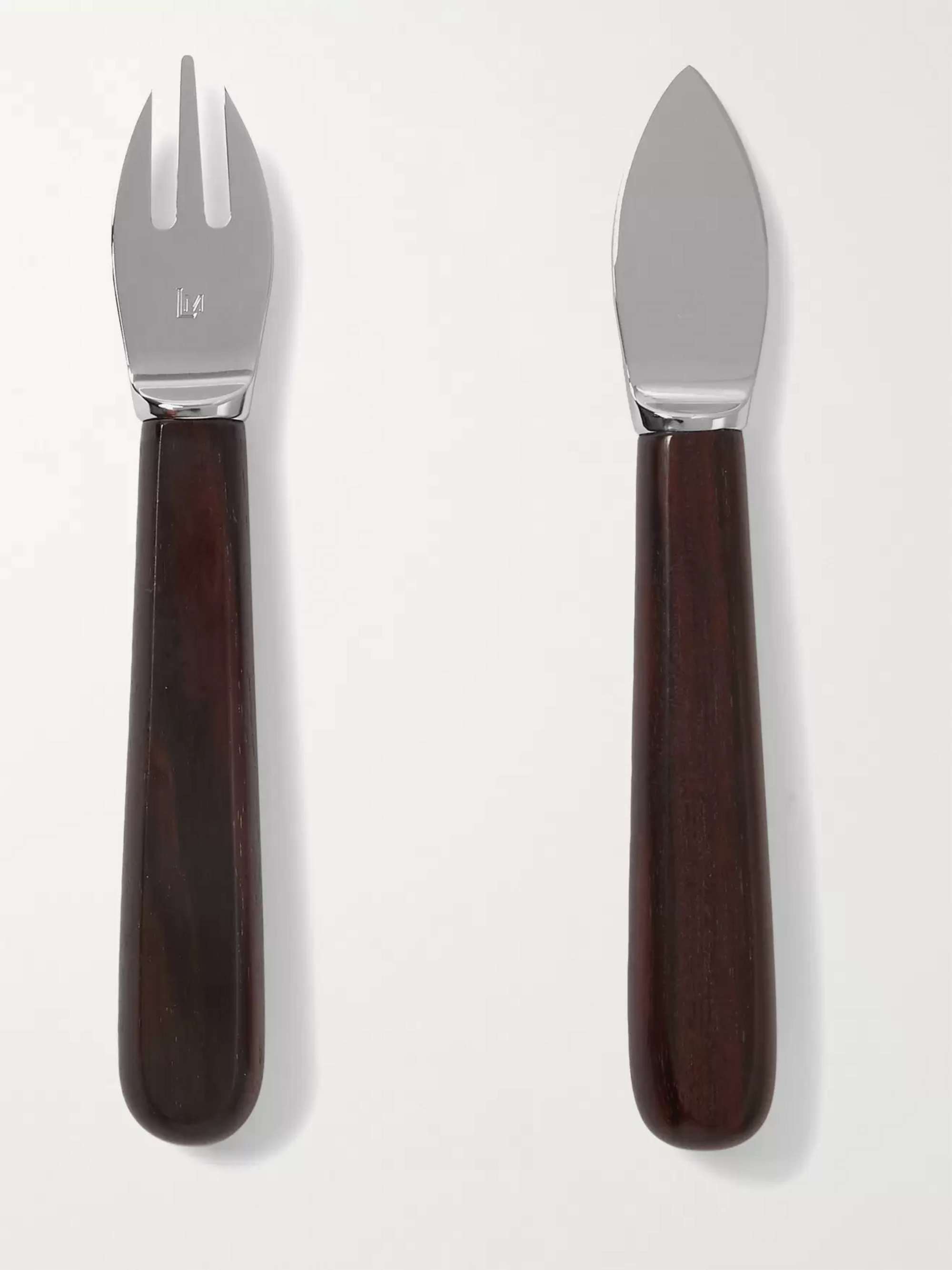 LORENZI MILANO Ebony and Stainless Steel Parmesan Cheese Set