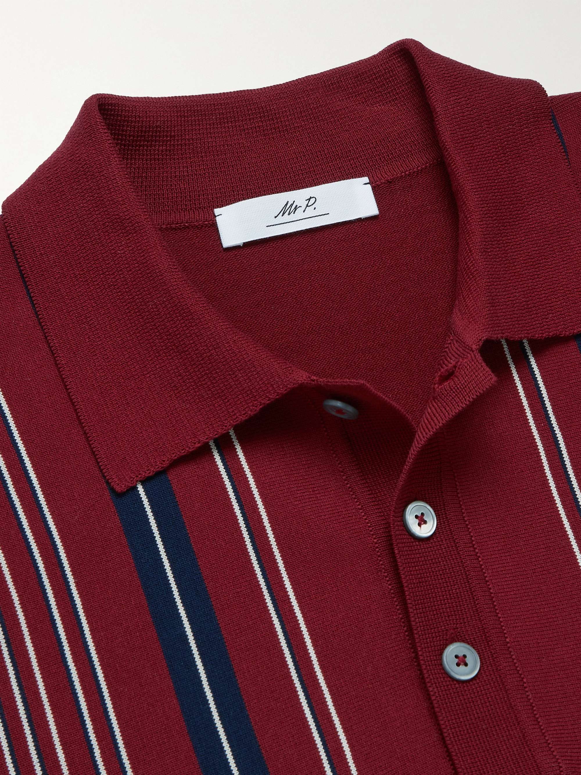 MR P. Striped Cotton Golf Polo Shirt for Men | MR PORTER