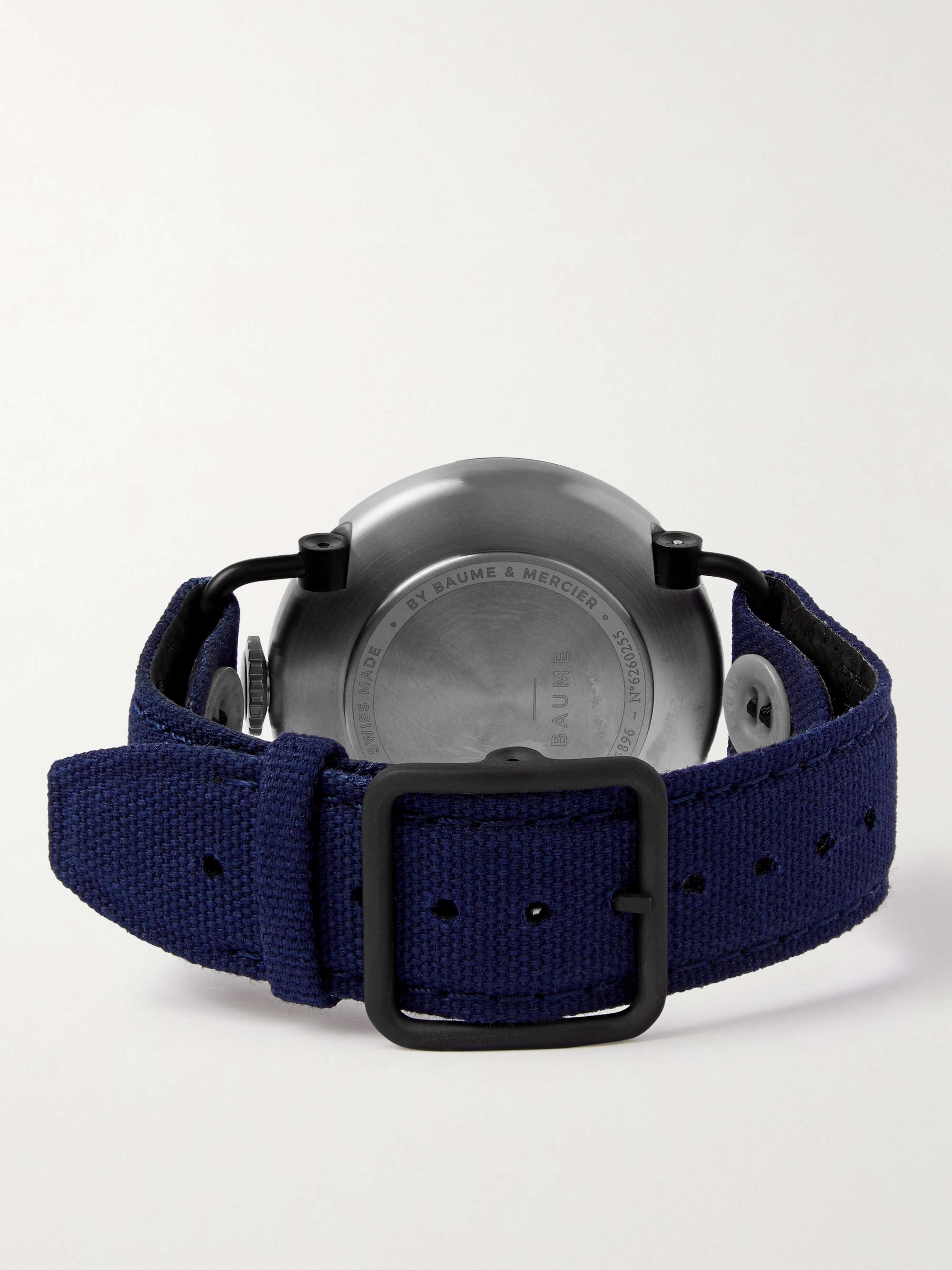 BAUME Moon-Phase 41mm PVD-Coated Stainless Steel and Cotton-Canvas Watch, Ref. No. 10637