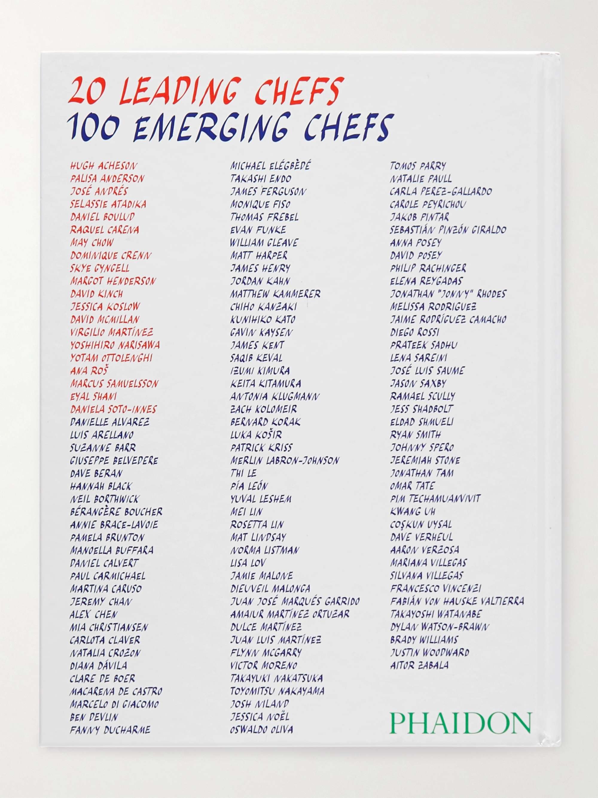 PHAIDON Today's Special: 20 Leading Chefs Choose 100 Emerging Chefs Hardcover Book