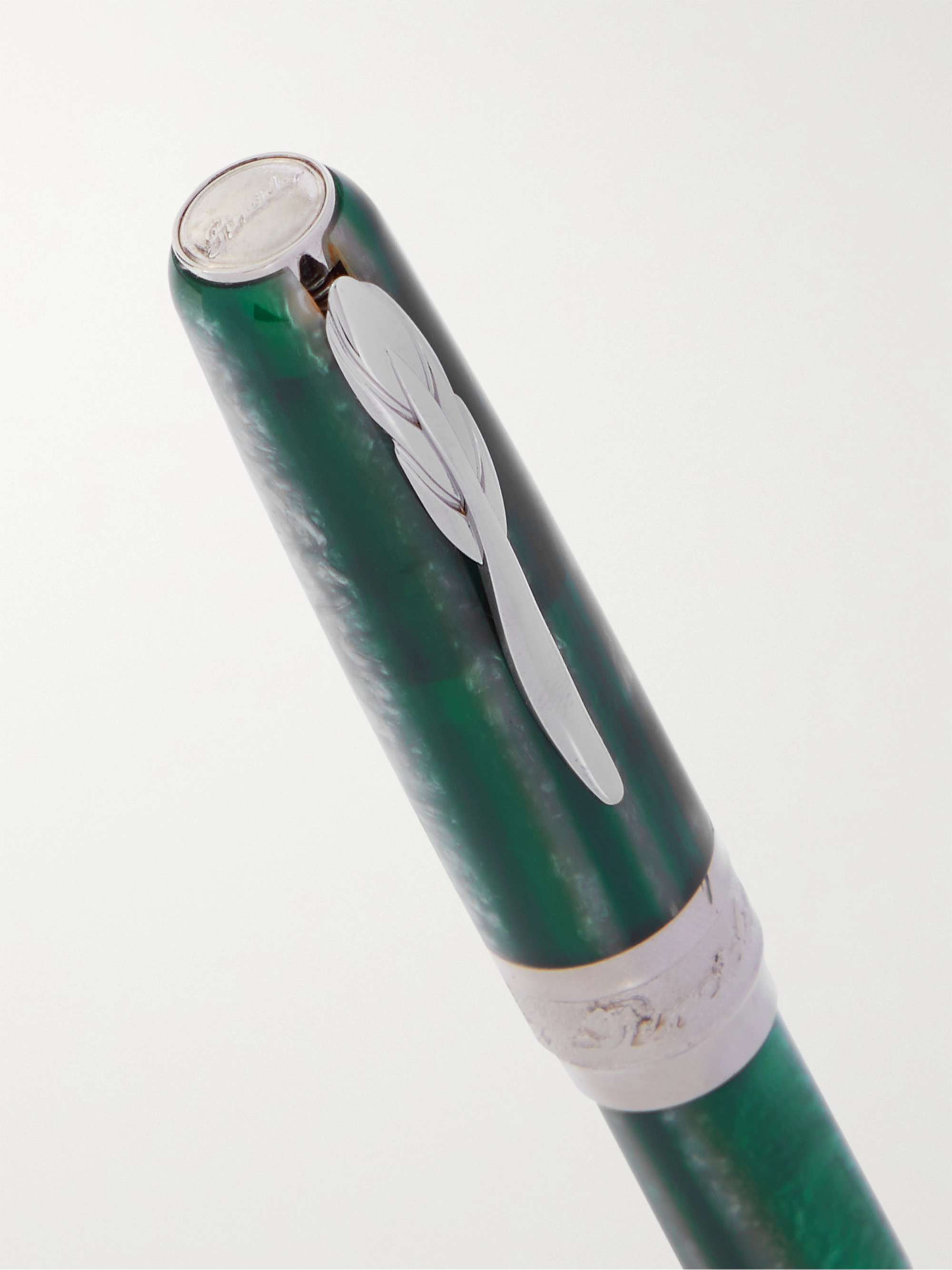 PINEIDER Limited Edition Arco Resin and 14-Karat White Gold Fountain Pen