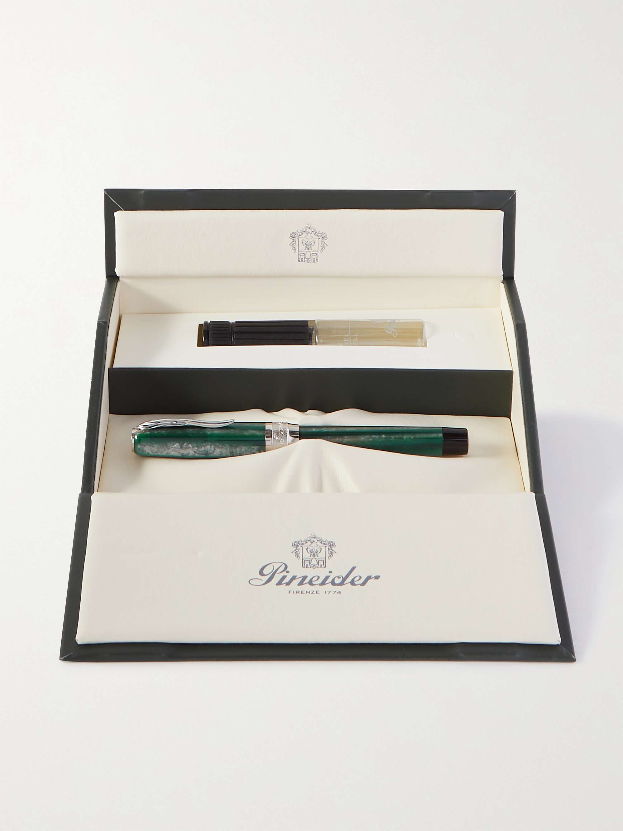 PINEIDER Limited Edition Arco Resin and 14-Karat White Gold Fountain Pen