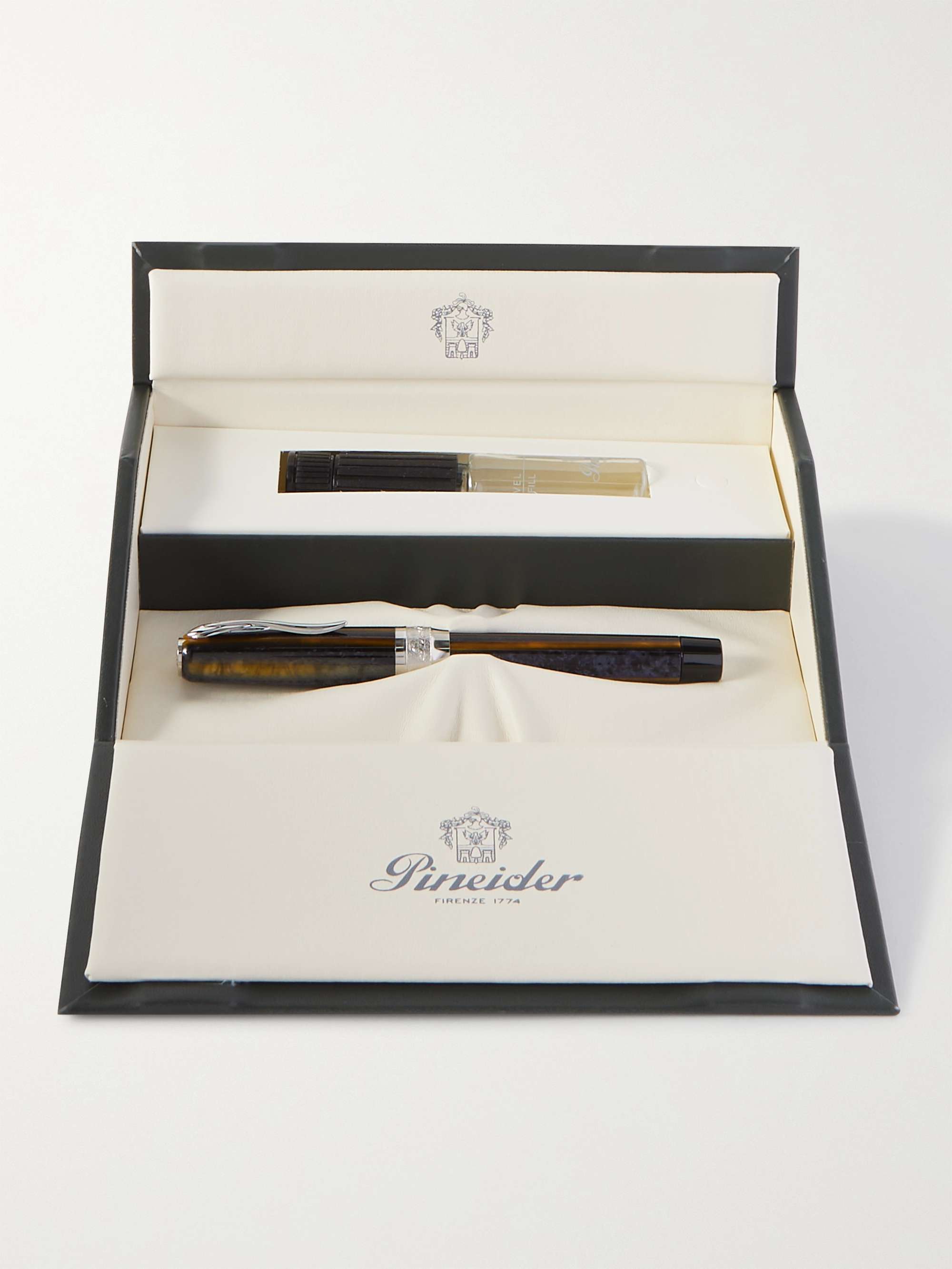 PINEIDER Limited Edition Arco Resin and 14-Karat White Gold Fountain Pen