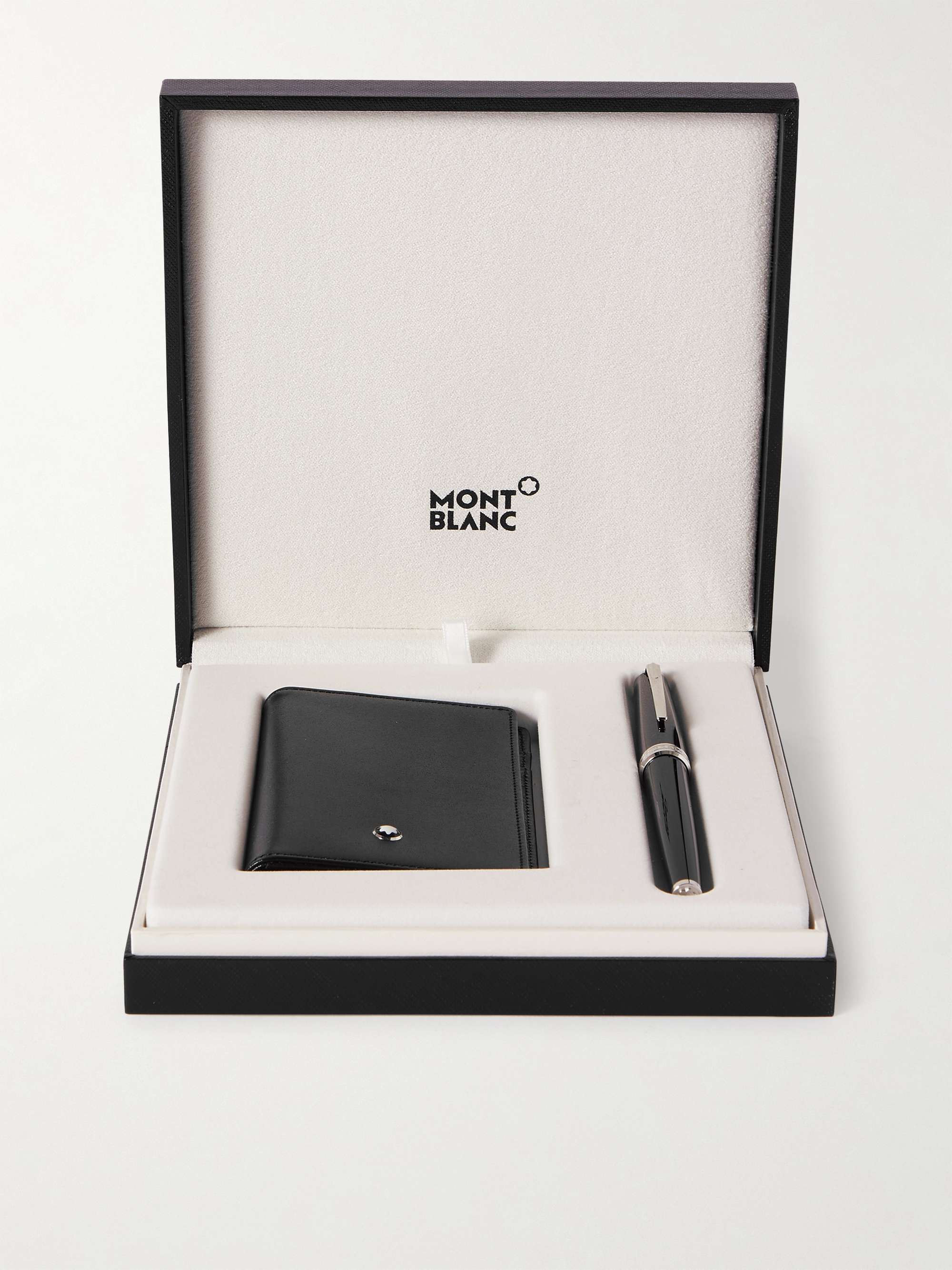 MONTBLANC Pix Resin and Platinum-Plated Ballpoint Pen and Meisterstück Leather Wallet Gift Set