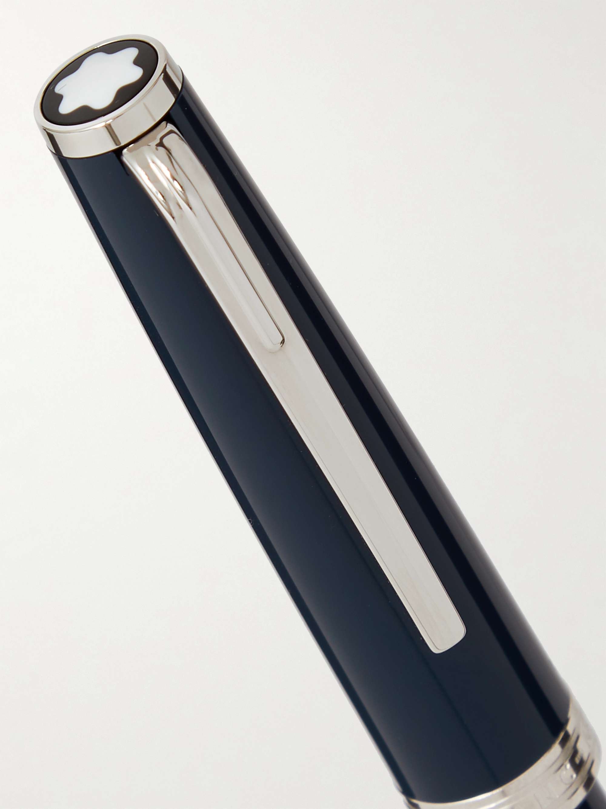 MONTBLANC Pix Resin and Platinum-Plated Rollerball Pen and Meisterstück Leather Cardholder Gift Set