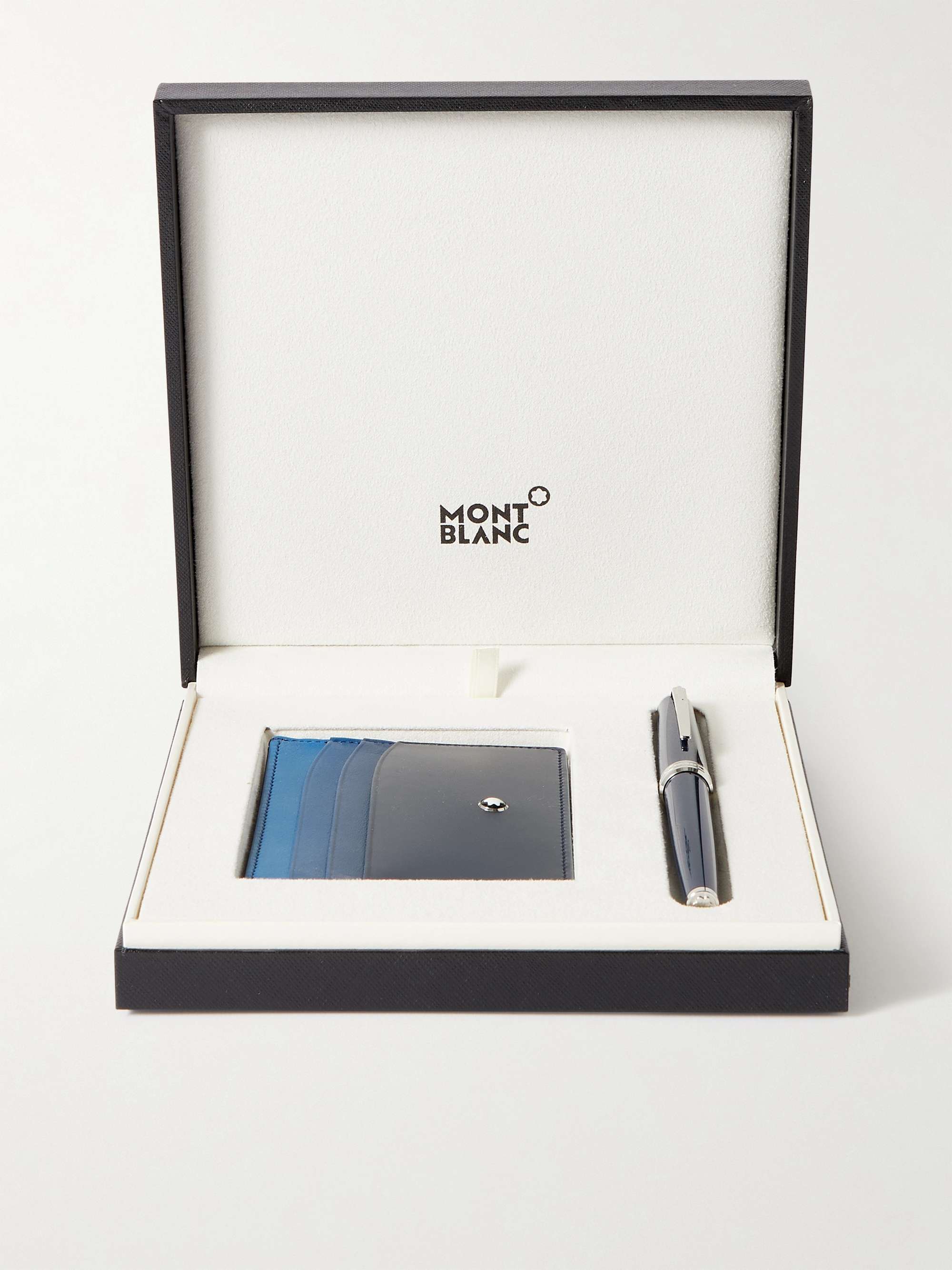 MONTBLANC Pix Resin and Platinum-Plated Rollerball Pen and Meisterstück Leather Cardholder Gift Set