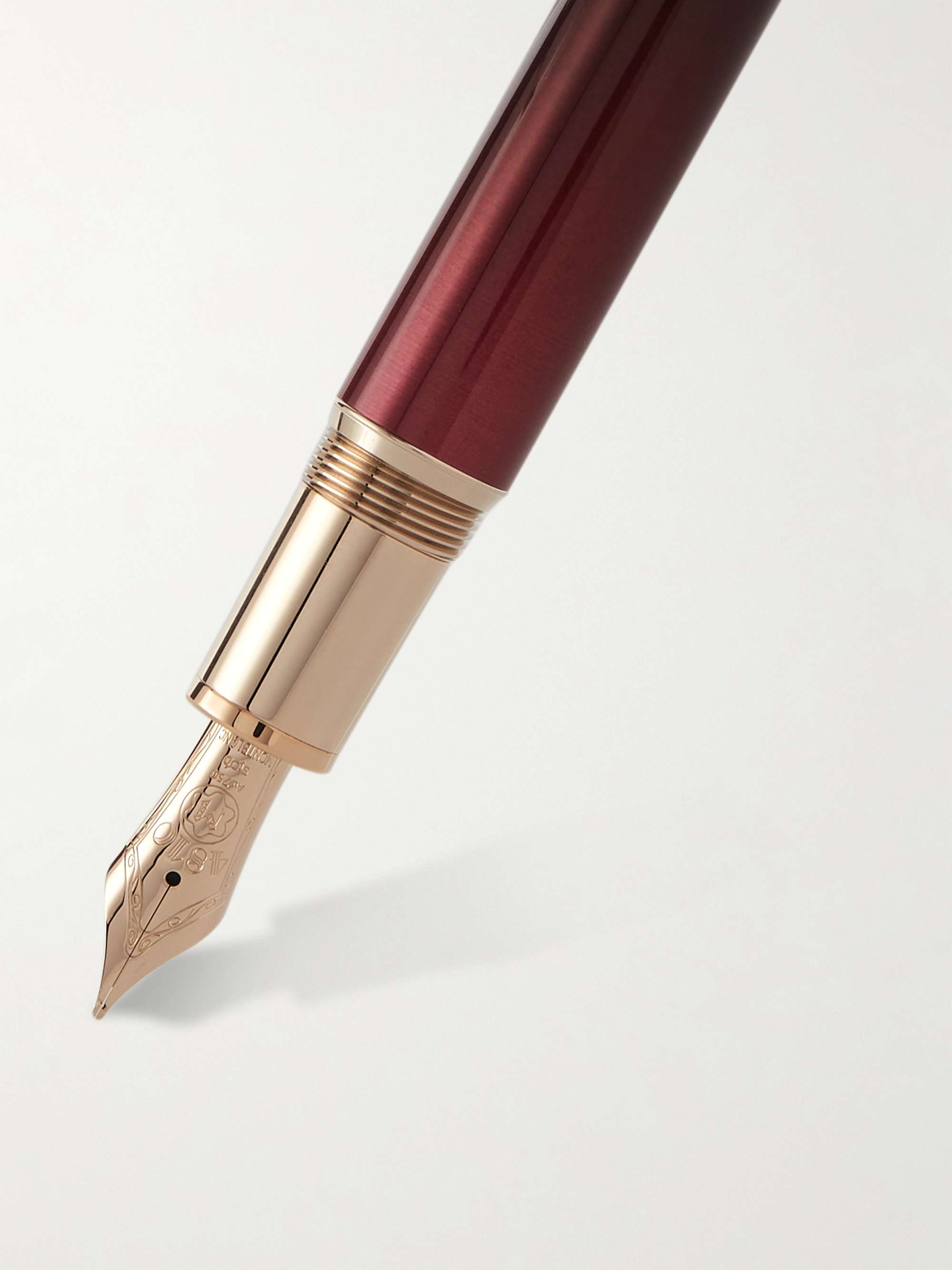MONTBLANC Meisterstück Calligraphy Solitaire Gold-Tone and Lacquer Fountain Pen