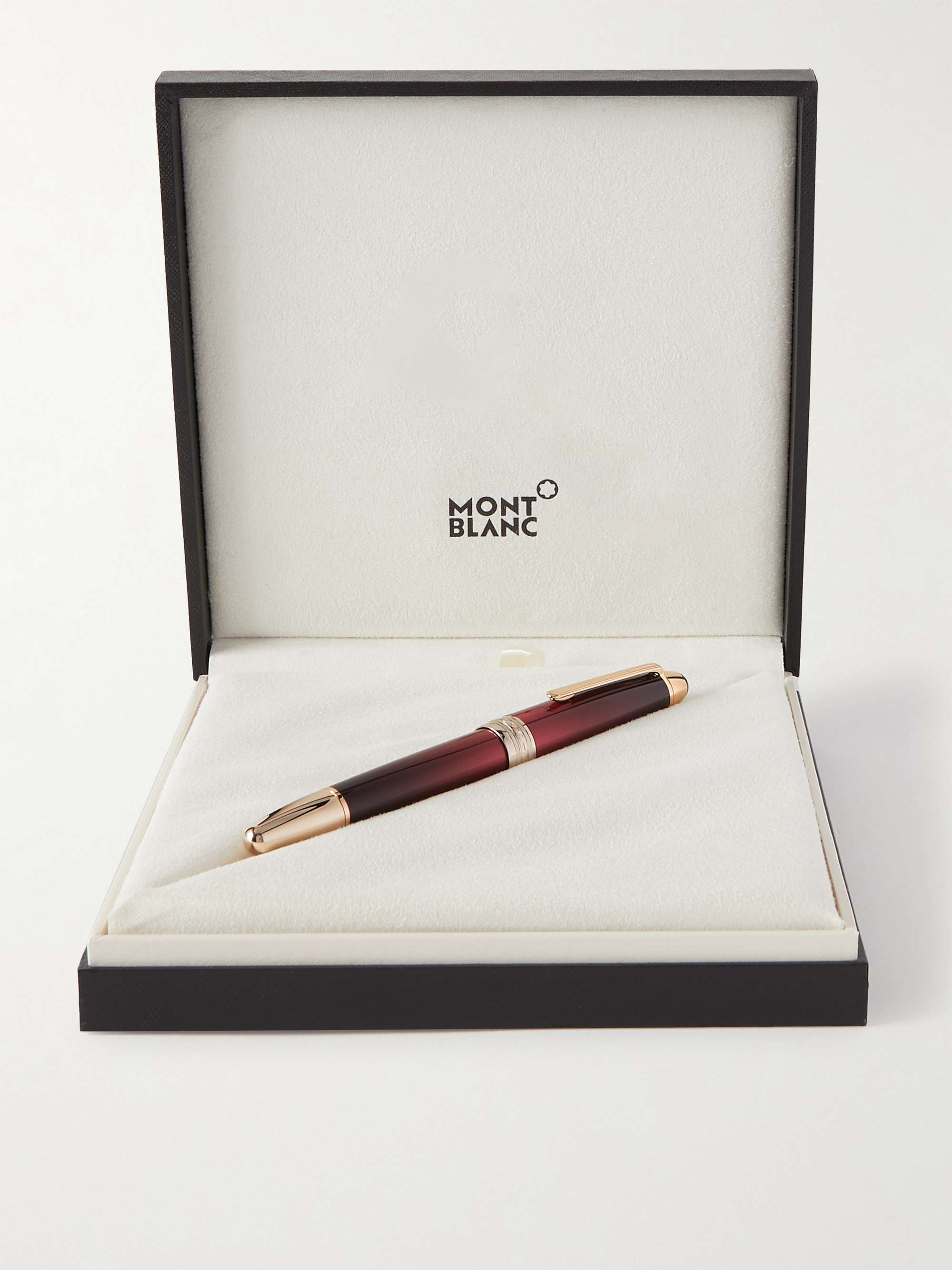 MONTBLANC Meisterstück Calligraphy Solitaire Gold-Tone and Lacquer Fountain Pen