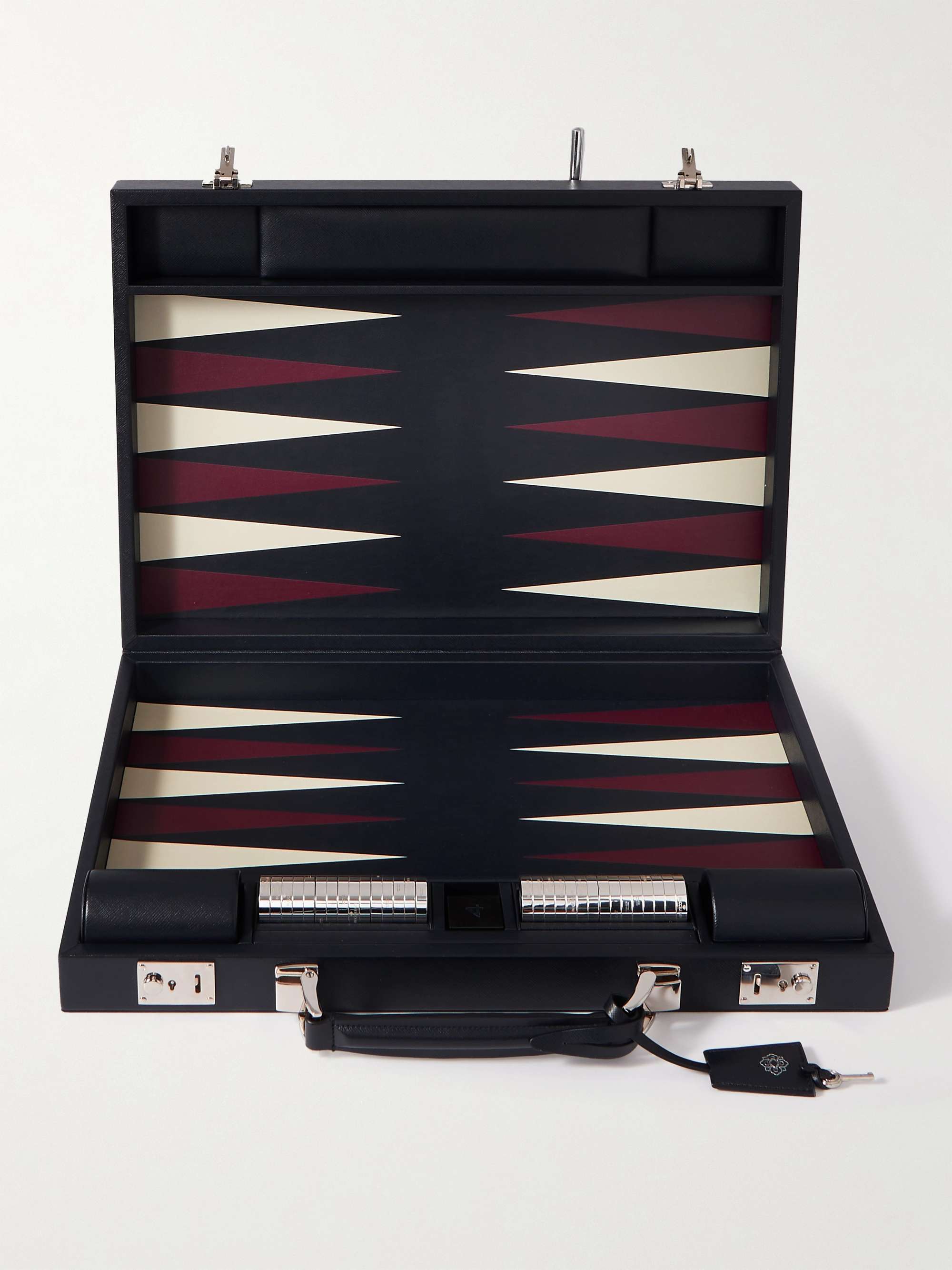 Icona Cross-Grain Leather Backgammon Set