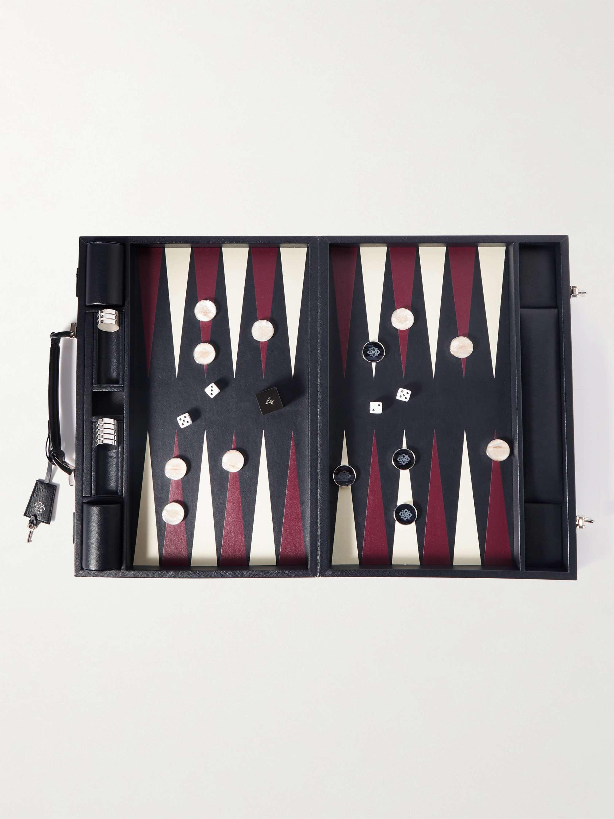 Icona Cross-Grain Leather Backgammon Set