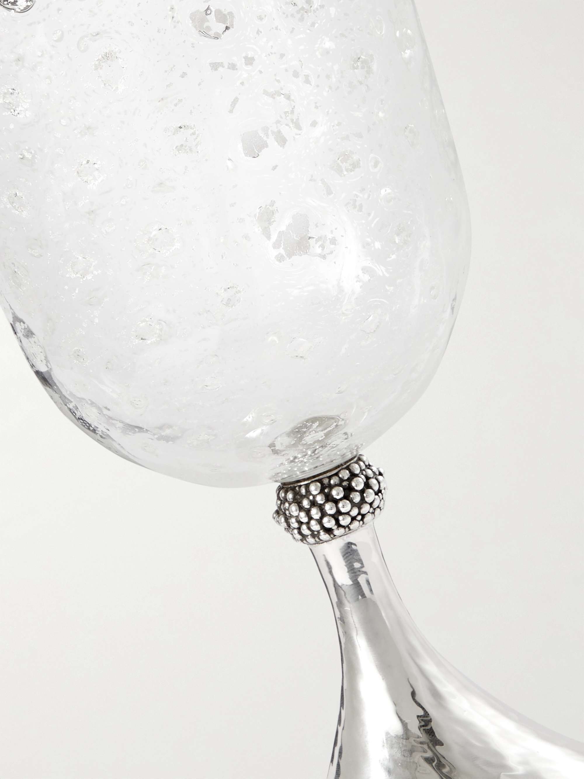 BUCCELLATI Murano Glass and Silver Wine Glass