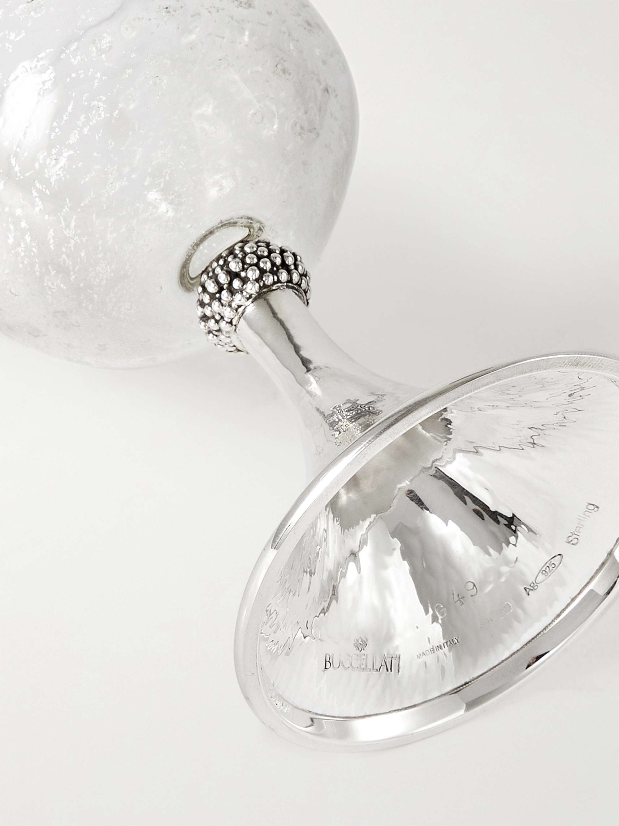 BUCCELLATI Murano Glass and Silver Wine Glass