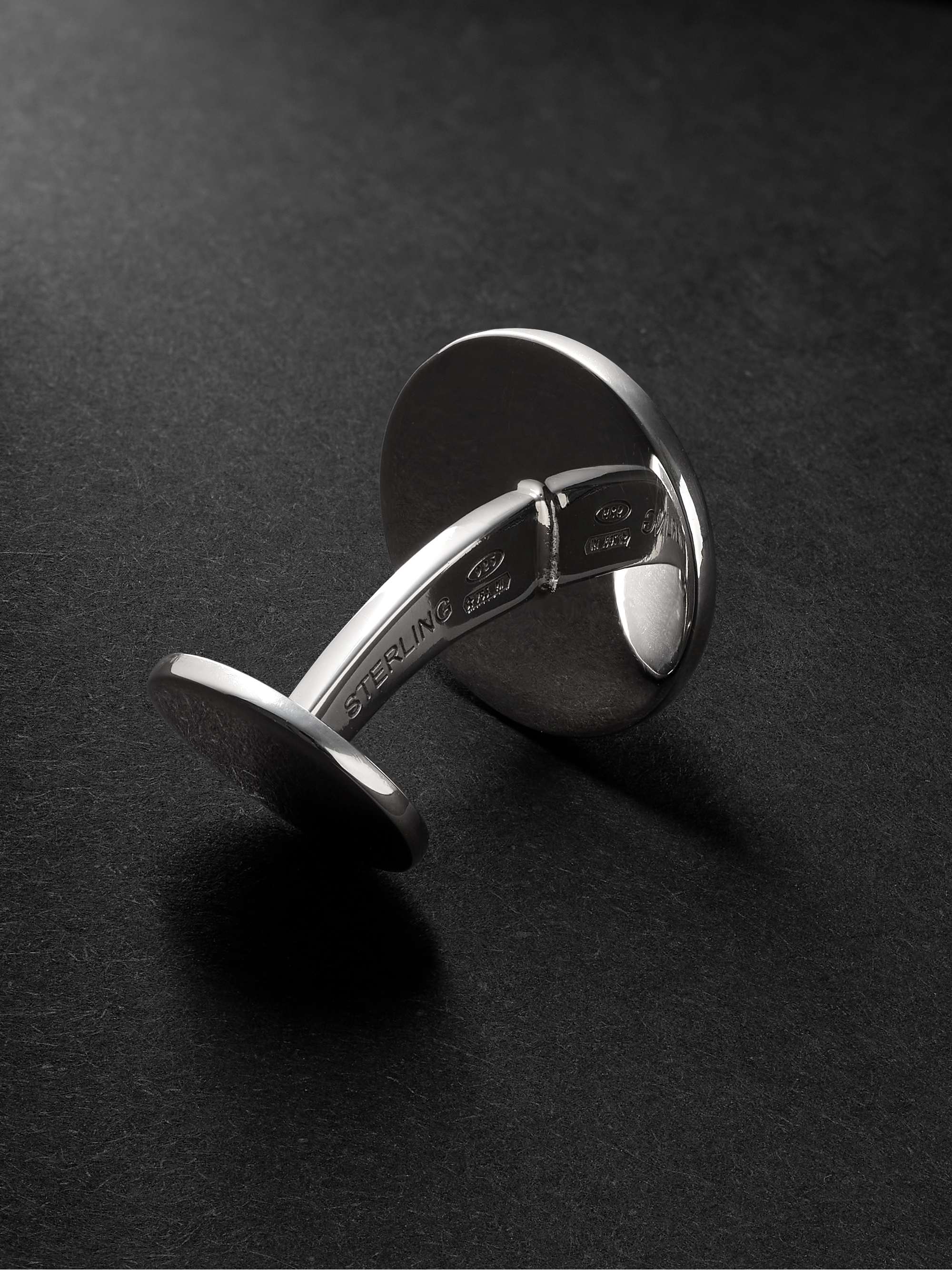 BUCCELLATI Rouche Silver Agate Cufflinks