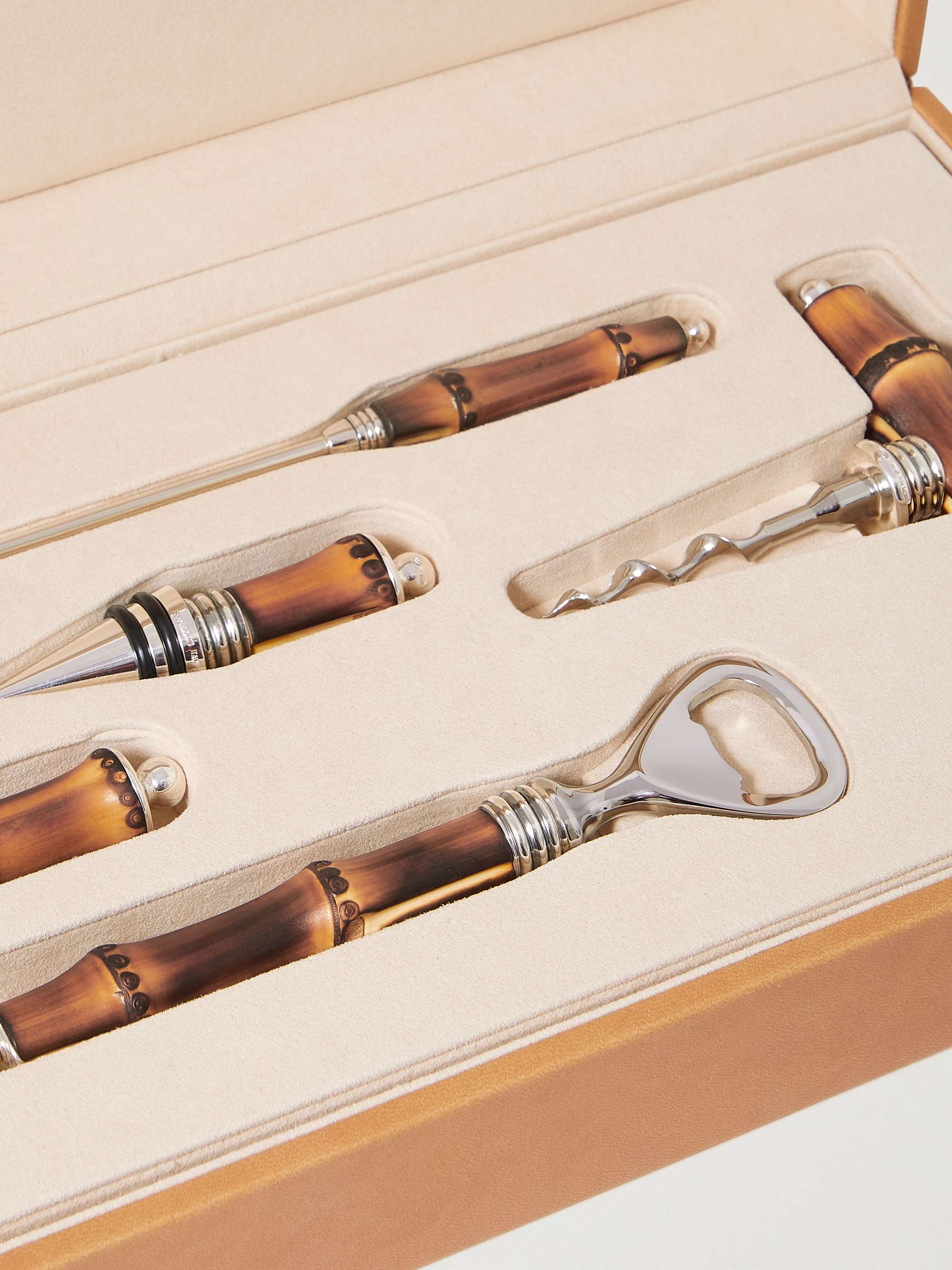 BUCCELLATI Tahiti Sterling Silver and Bamboo Cutlery Set