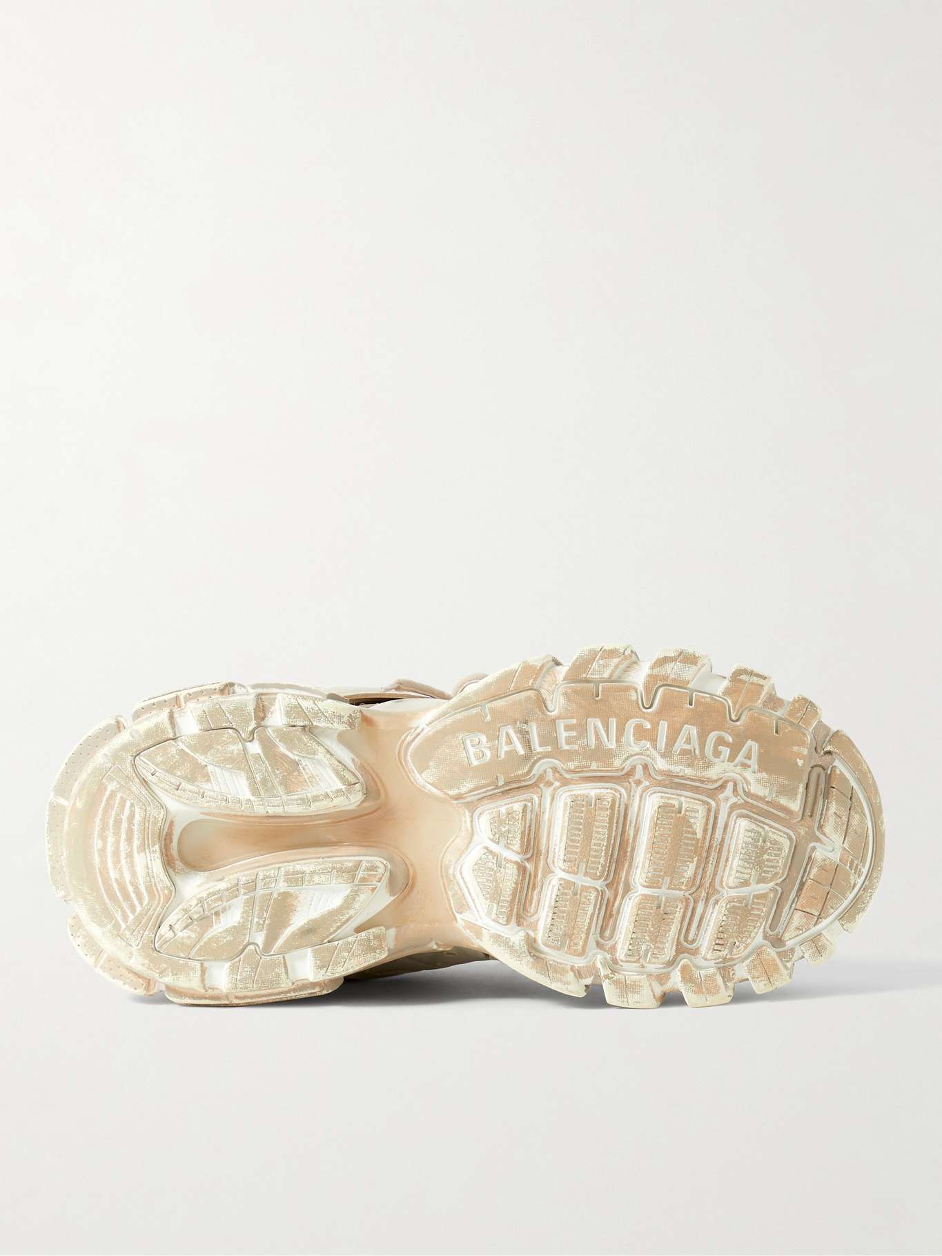 Balenciaga Men's Mesh and Rubber Track Sneakers Beige