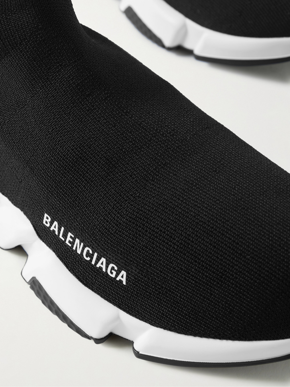 Shop Balenciaga Speed Recycled Stretch-knit Slip-on Sneakers In Black