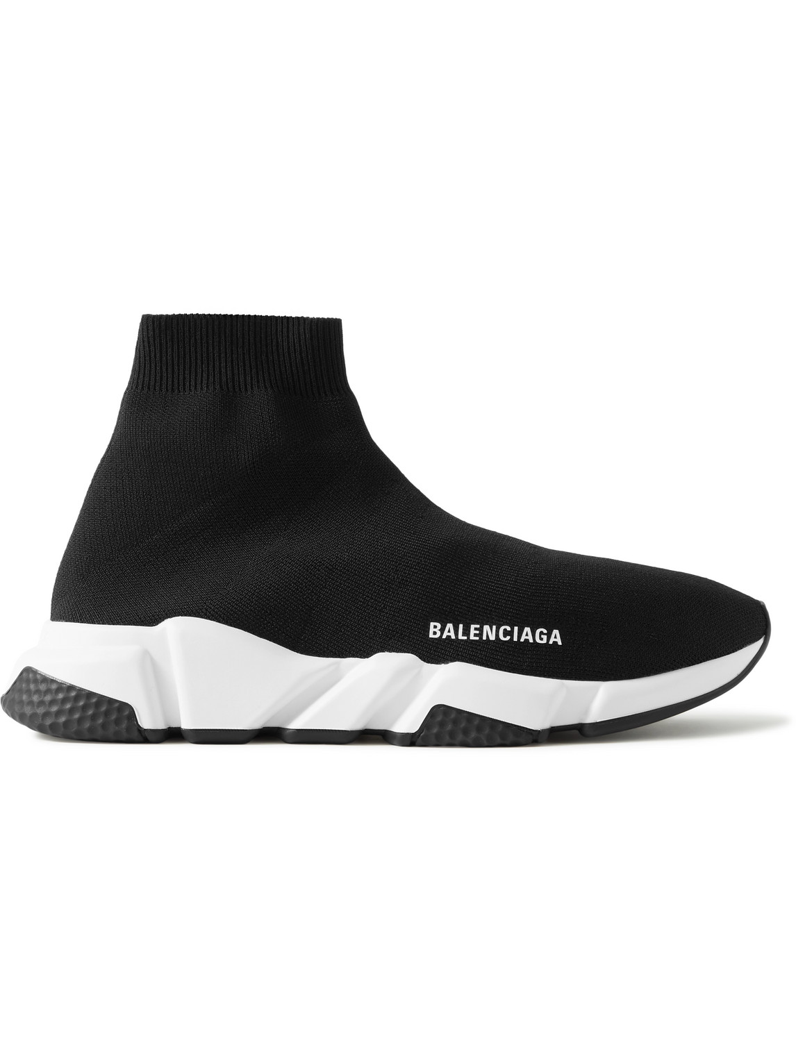 Shop Balenciaga Speed Recycled Stretch-knit Slip-on Sneakers In Black