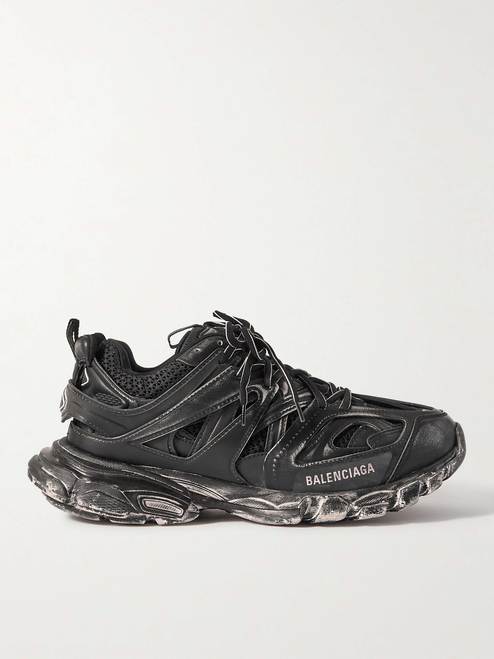 BALENCIAGA Track Faded Nylon, Mesh and Rubber Sneakers for Men | MR PORTER