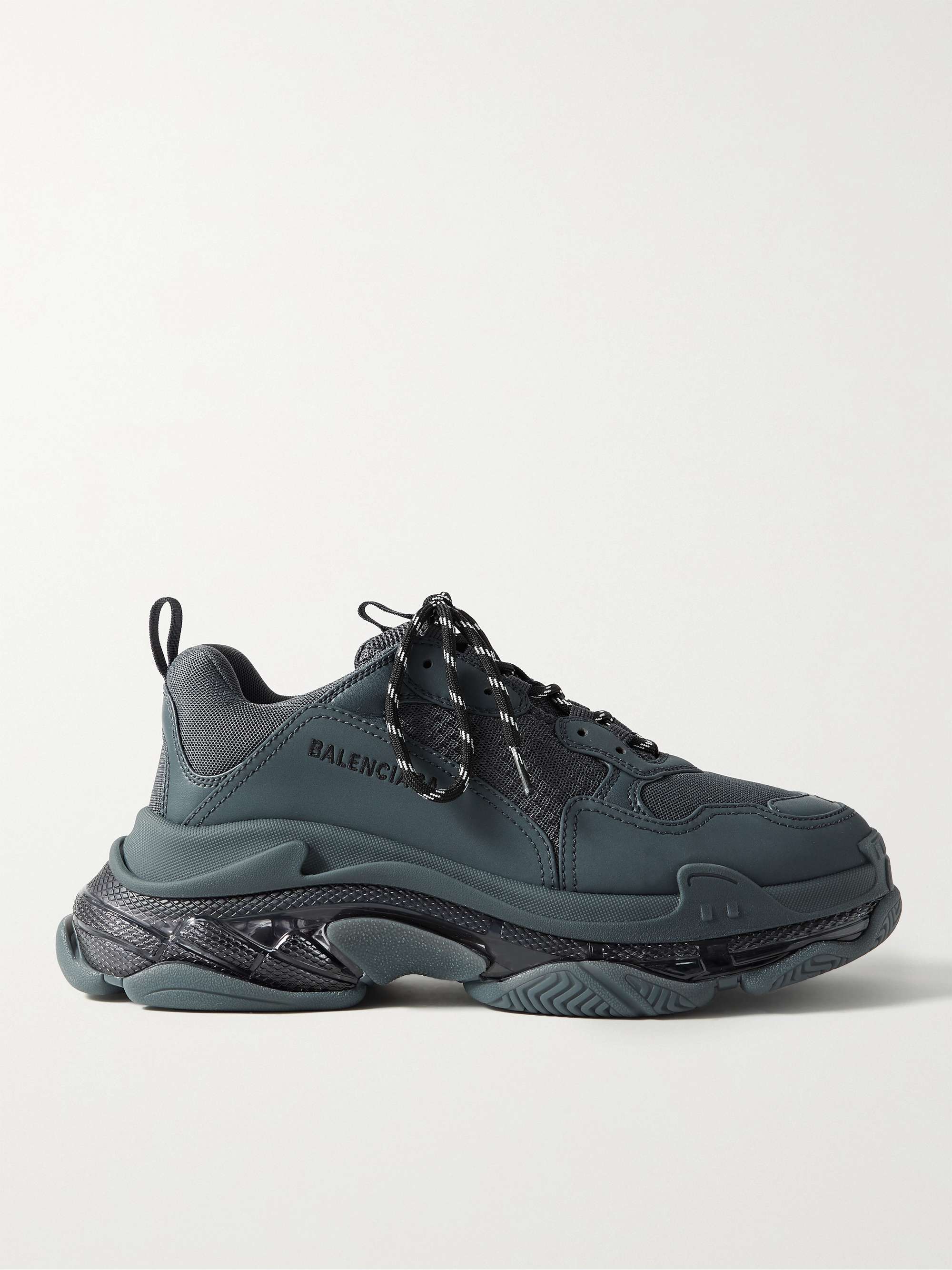 Triple S Mesh and Faux Leather Sneakers Triple S Mesh and Faux Leather Sneakers