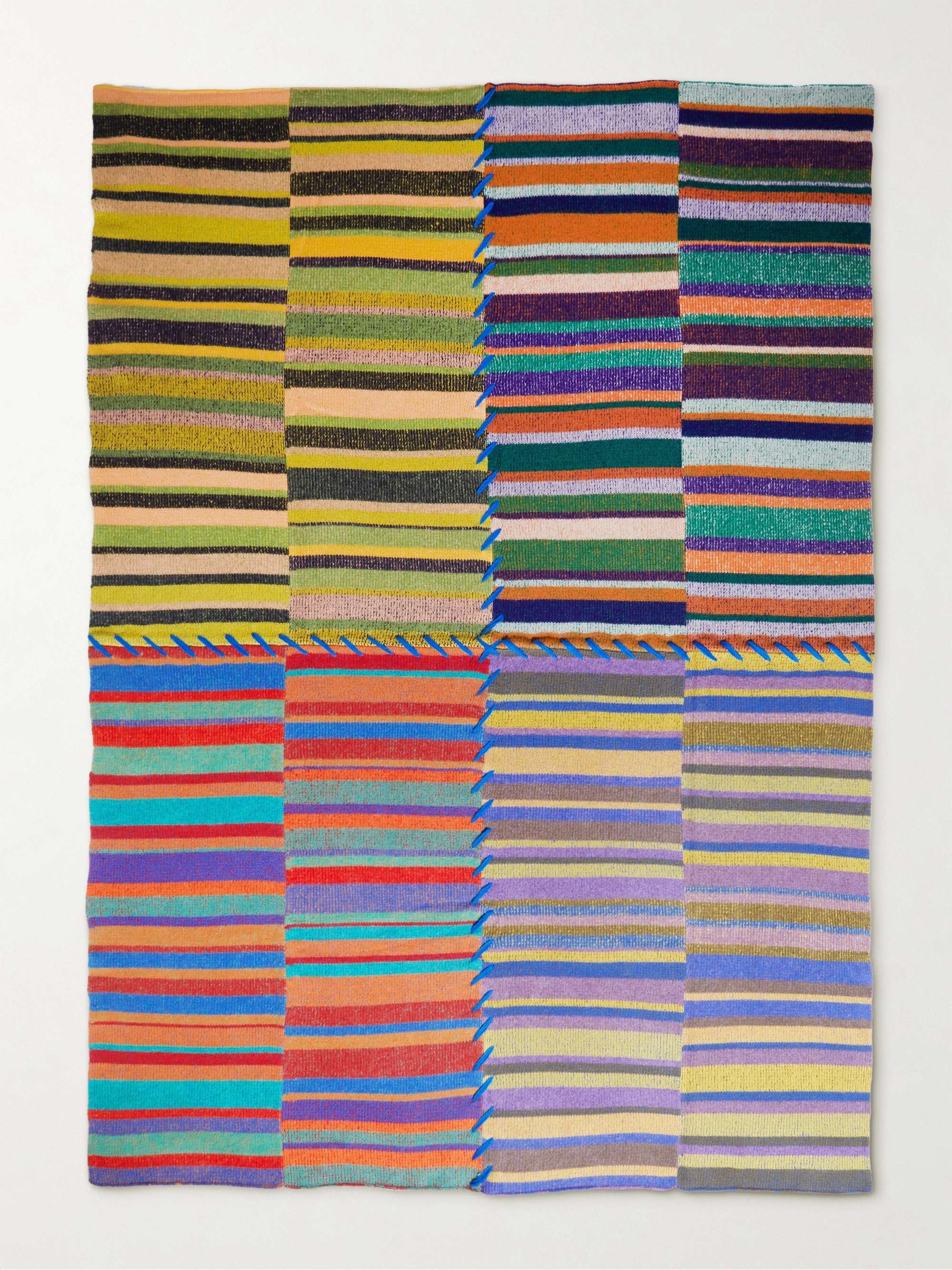 THE ELDER STATESMAN Striped Cashmere Blanket