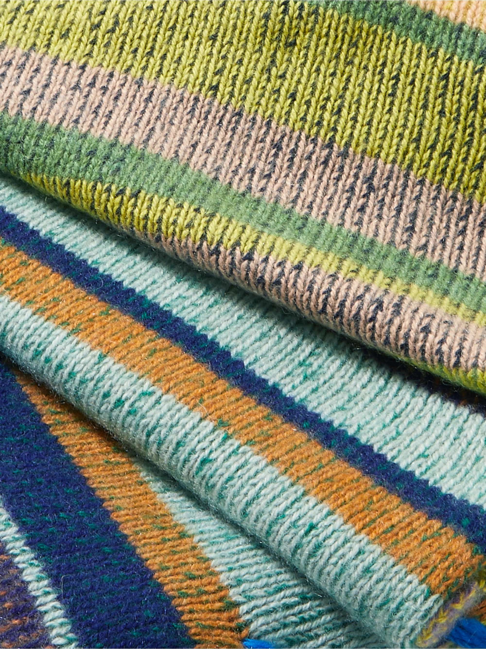 THE ELDER STATESMAN Striped Cashmere Blanket
