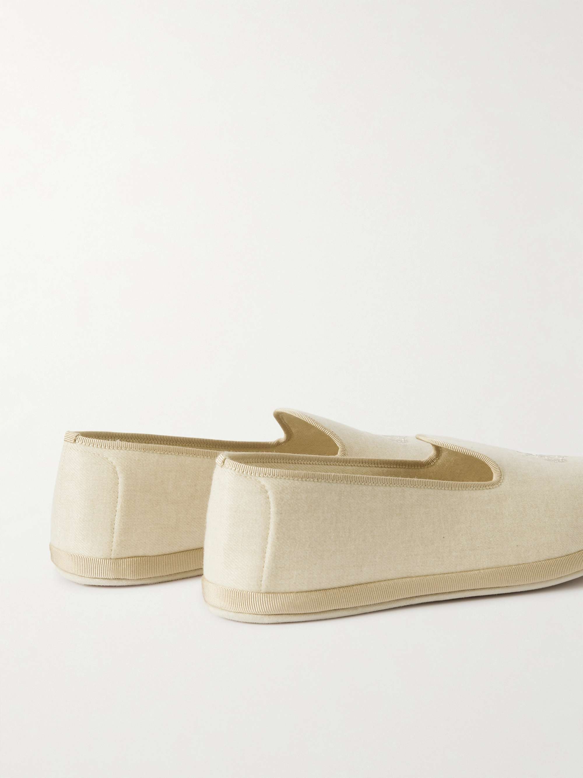 LORO PIANA Logo-Embroidered Cashmere Slippers