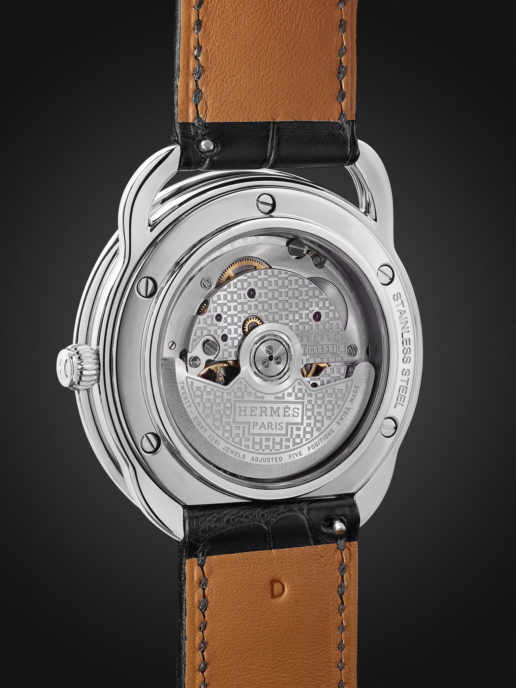 HERMÈS TIMEPIECES Arceau Automatic 40mm Stainless Steel and Alligator Watch, Ref. No. 055574WW00