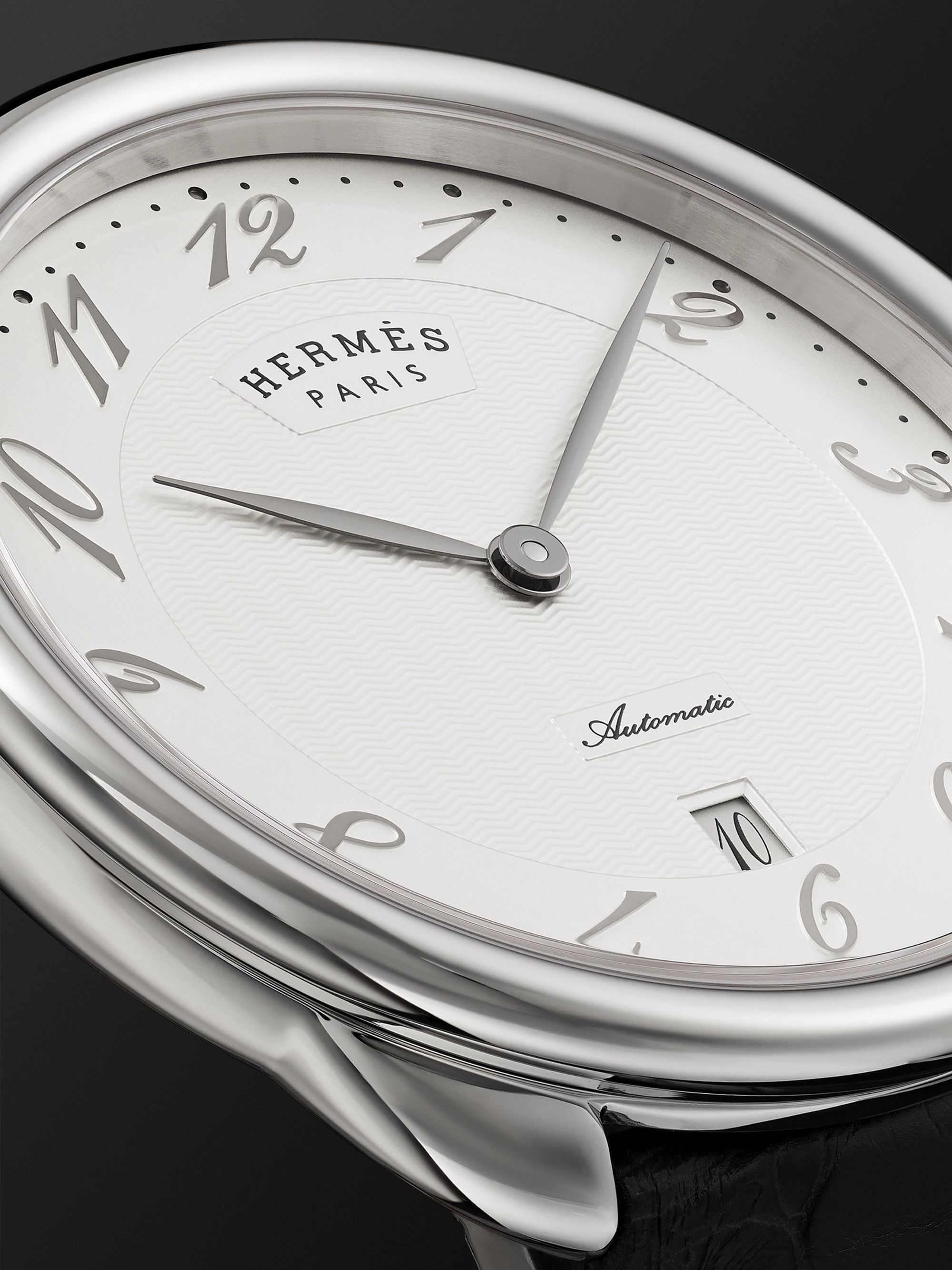 HERMÈS TIMEPIECES Arceau Automatic 40mm Stainless Steel and Alligator Watch, Ref. No. 055574WW00
