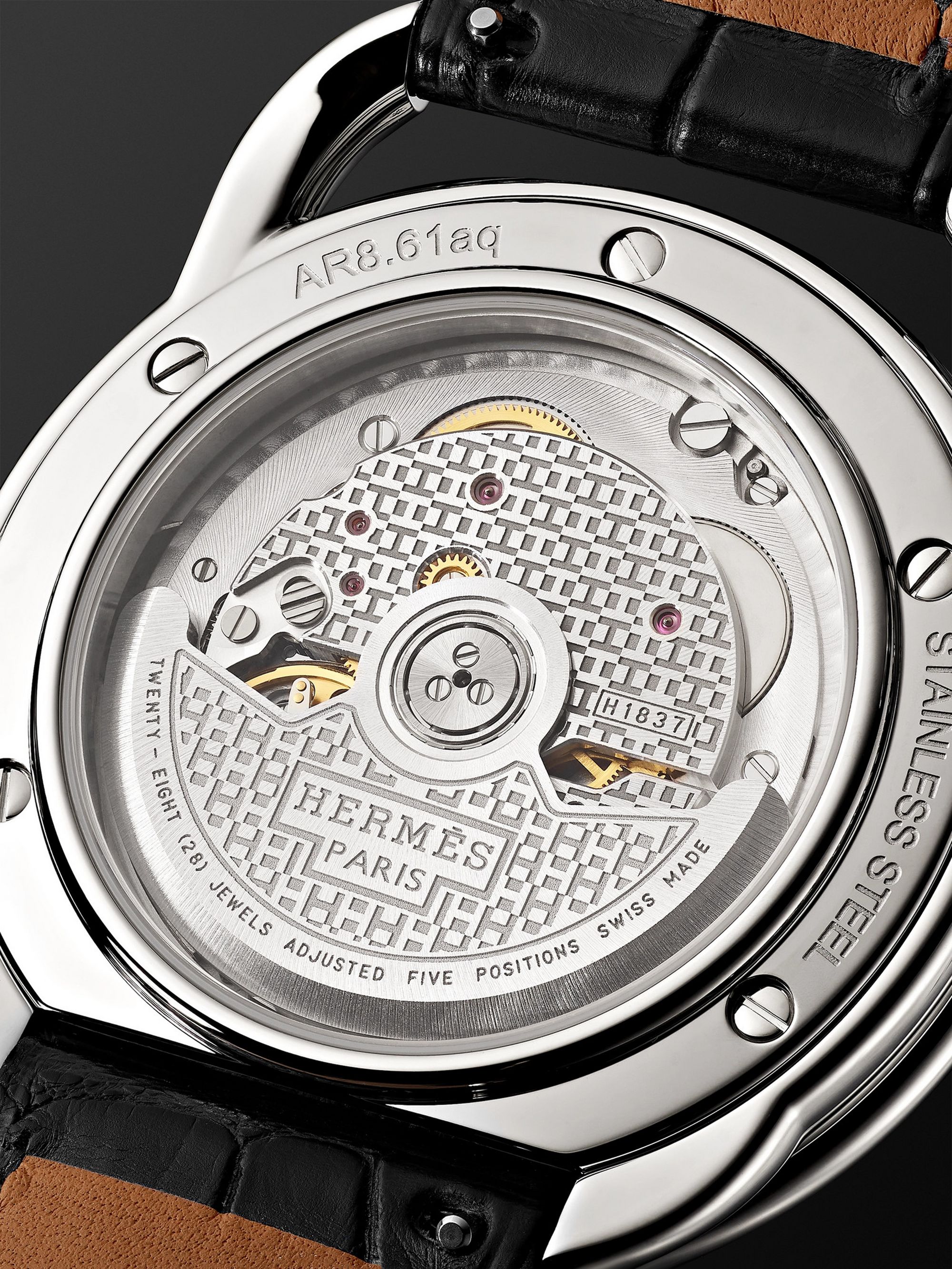 HERMÈS TIMEPIECES Arceau Automatic 40mm Stainless Steel and Alligator Watch, Ref. No. 055574WW00